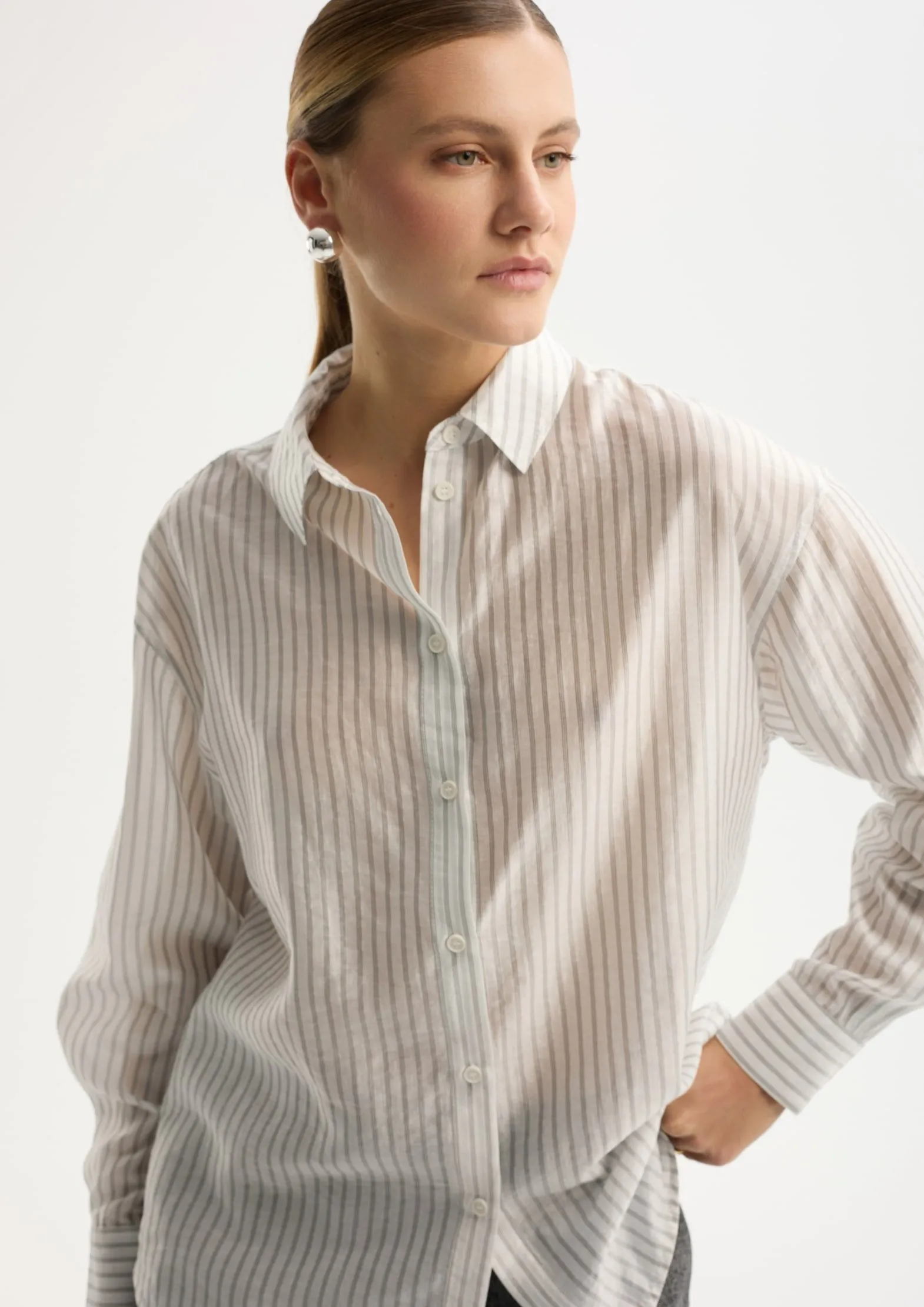 Рубашка в полоску с лиоцеллом