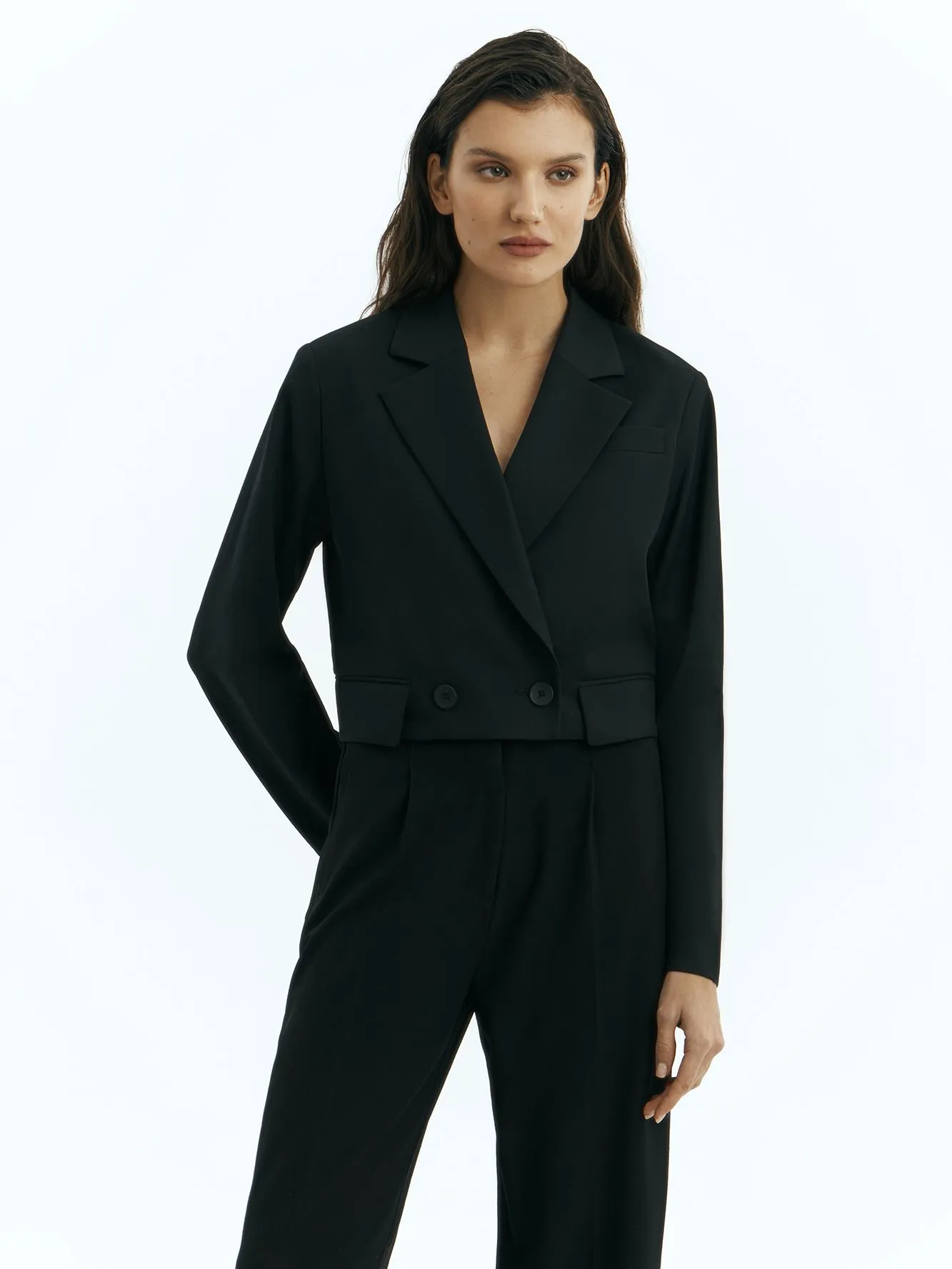 Двубортный жакет из переработанной поливискозы