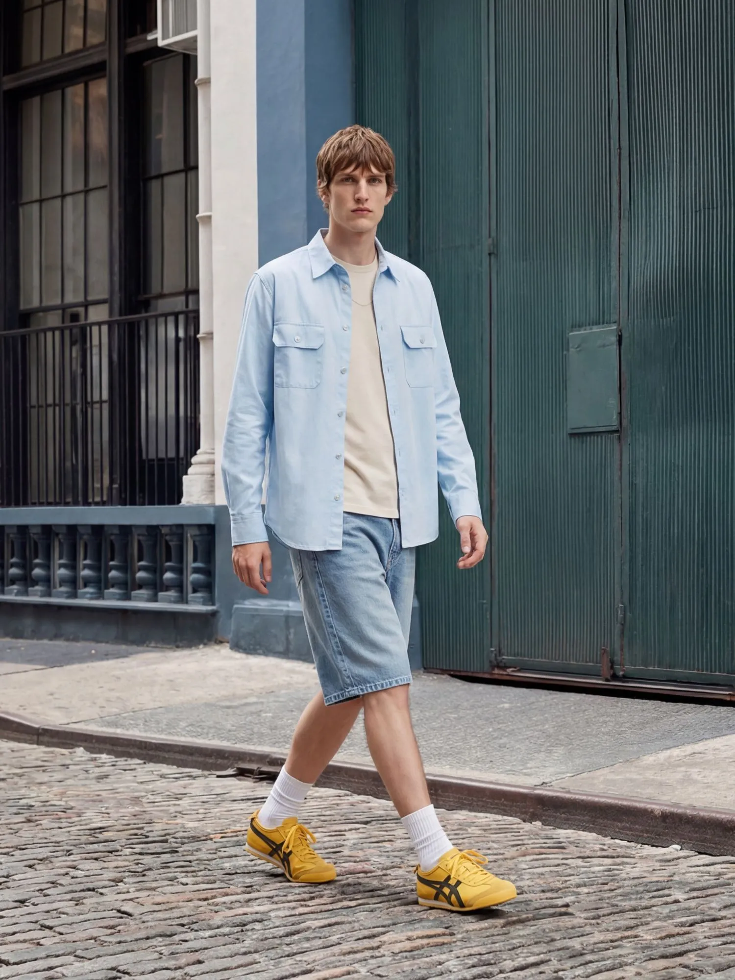 Прямые шорты из денима