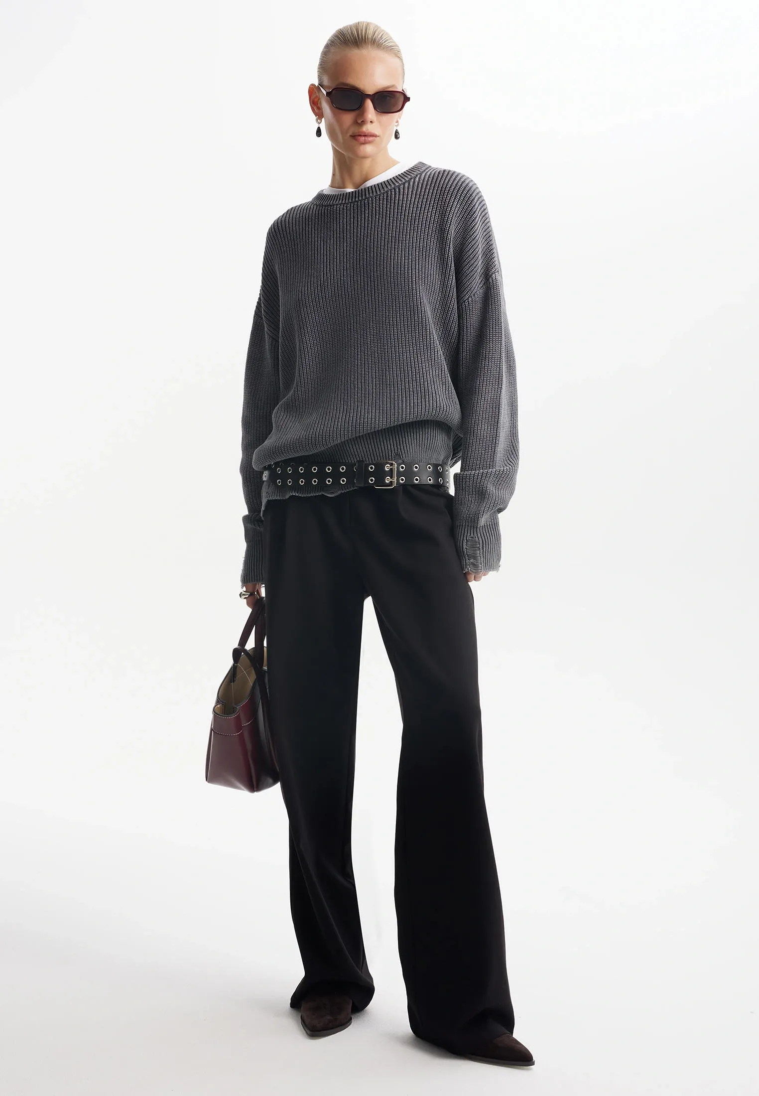 Джемпер из хлопка в стиле гранж