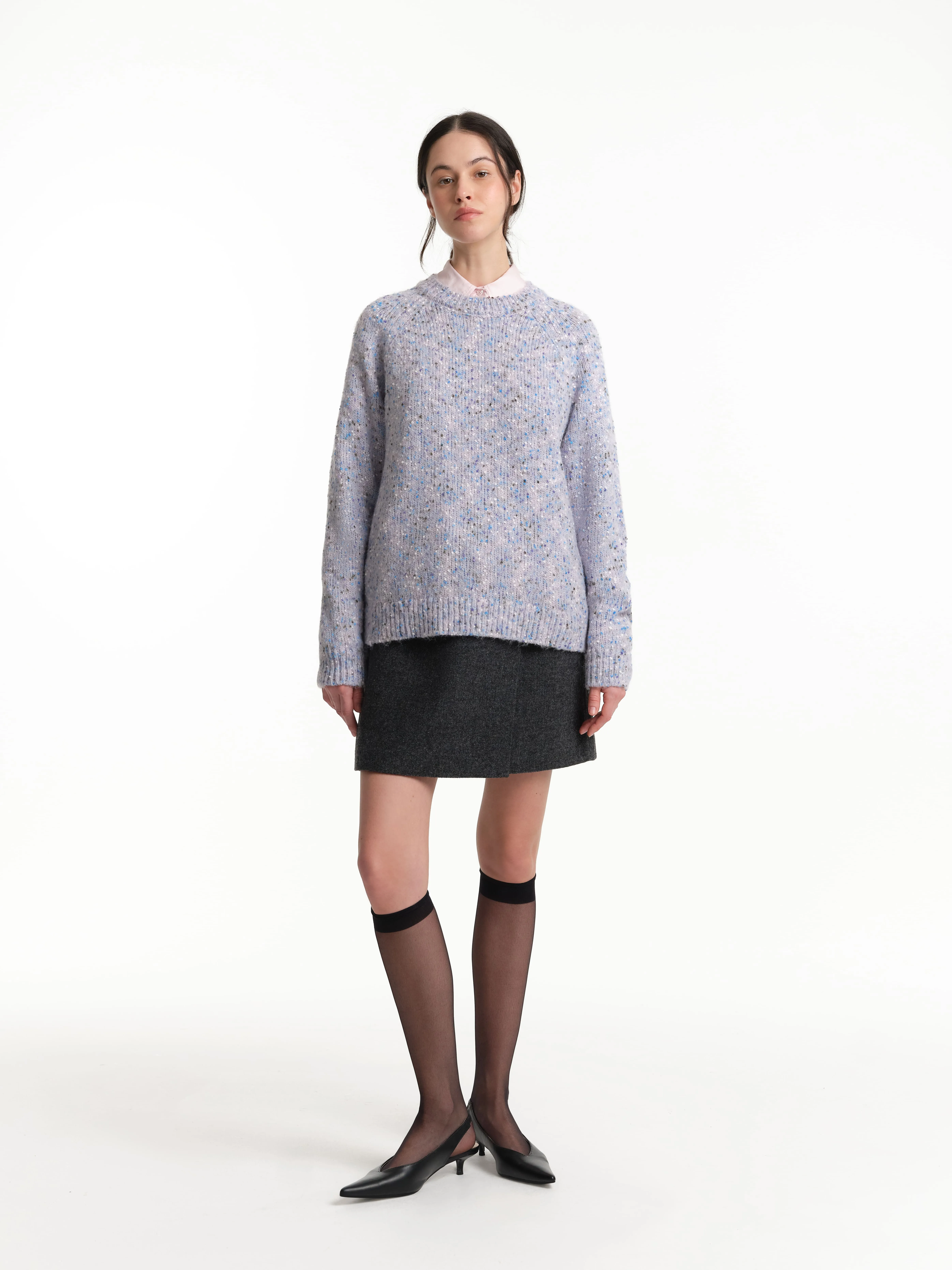 Свитер из пряжи с эффектом меланж