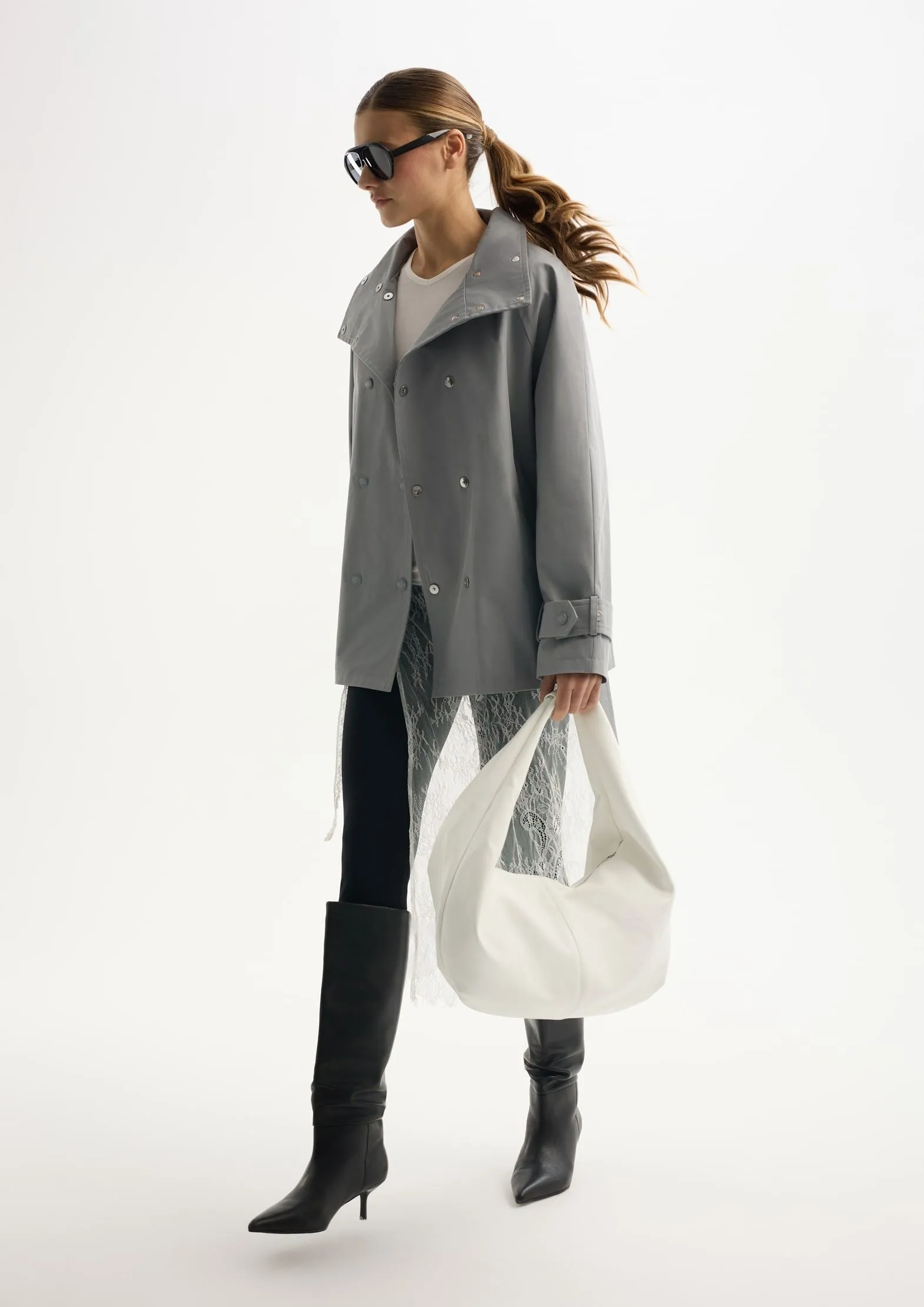 Укороченный плащ с влагозащитной пропиткой