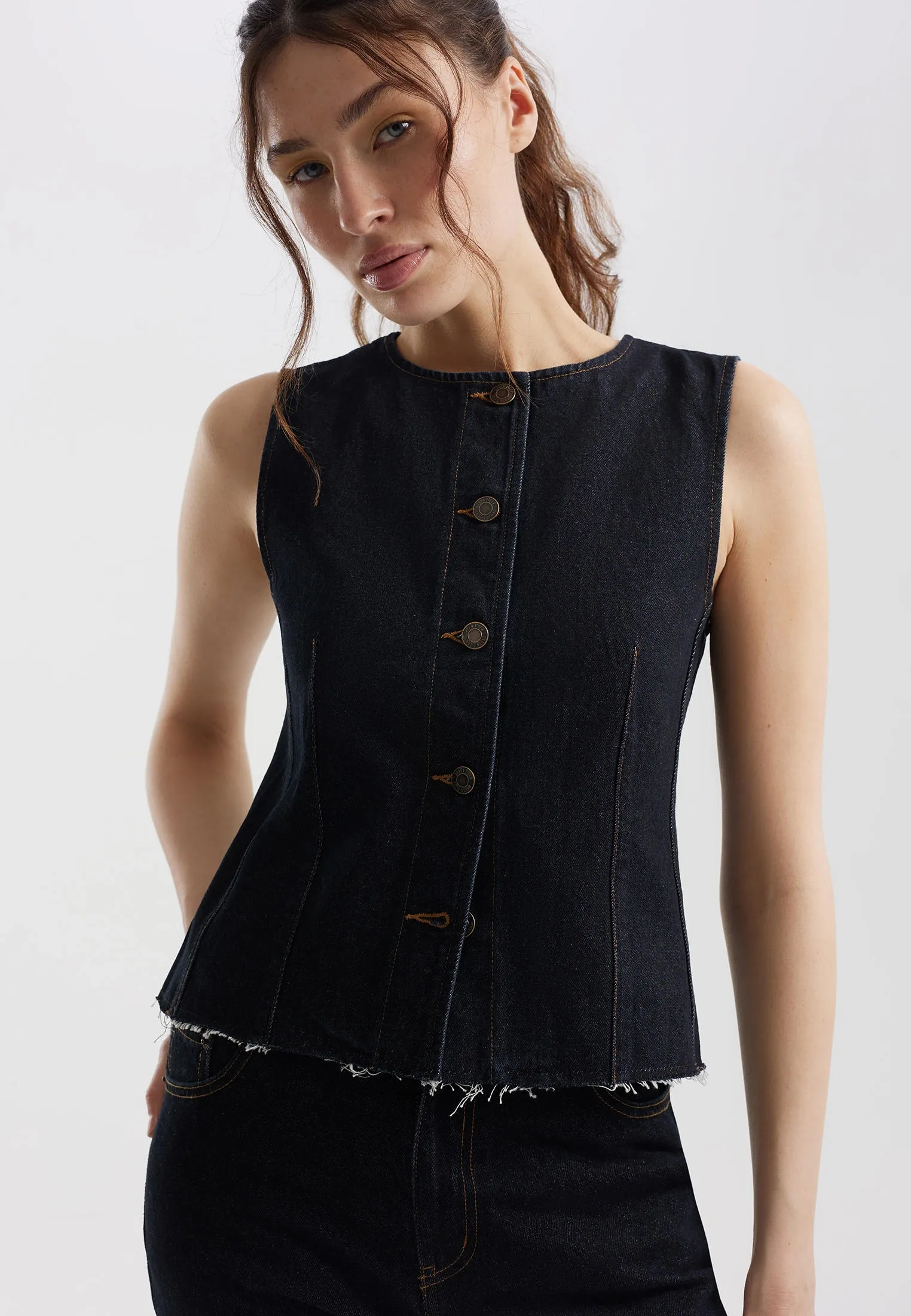 Жилет dark denim