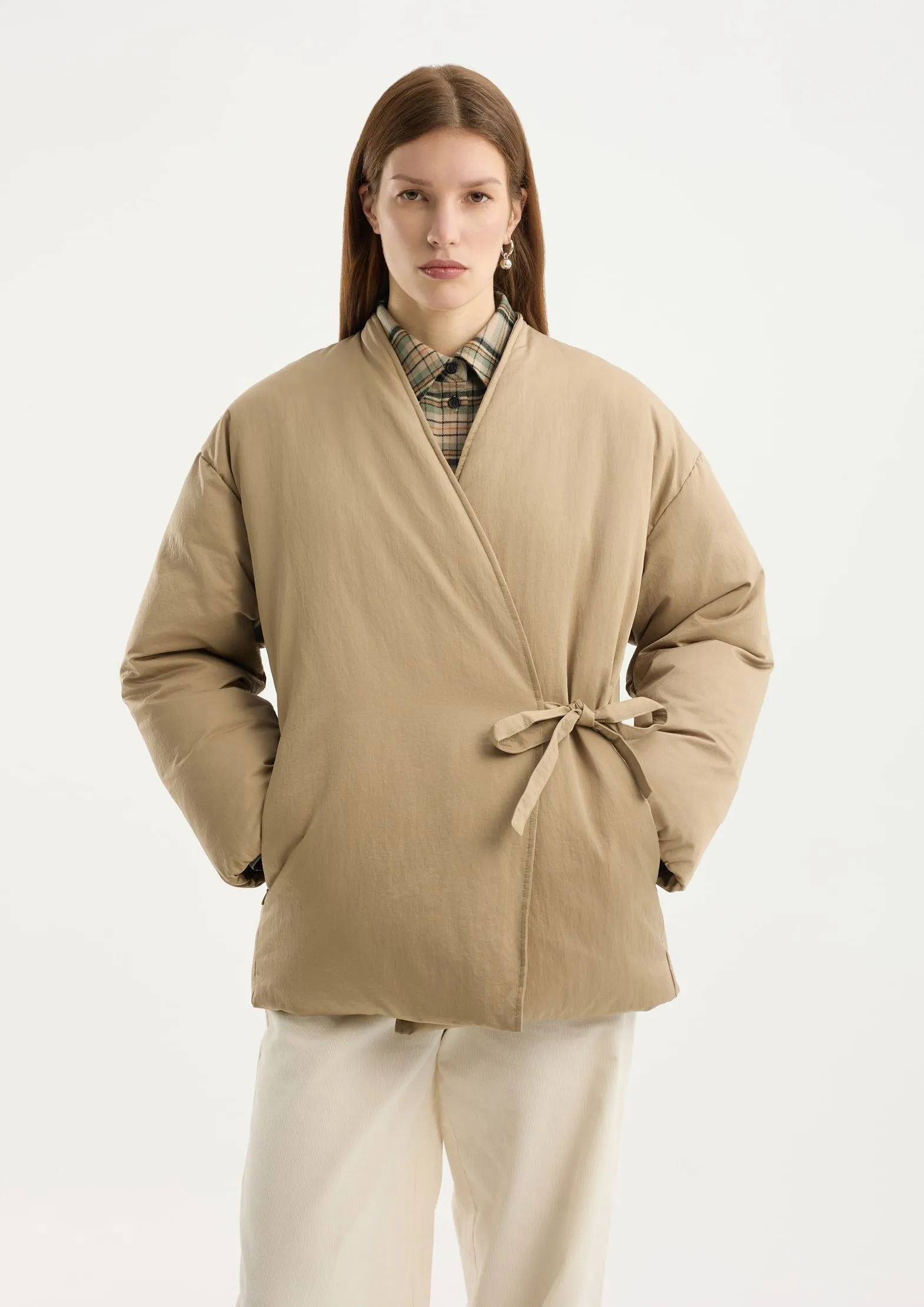 Утепленная куртка со смещенной застежкой