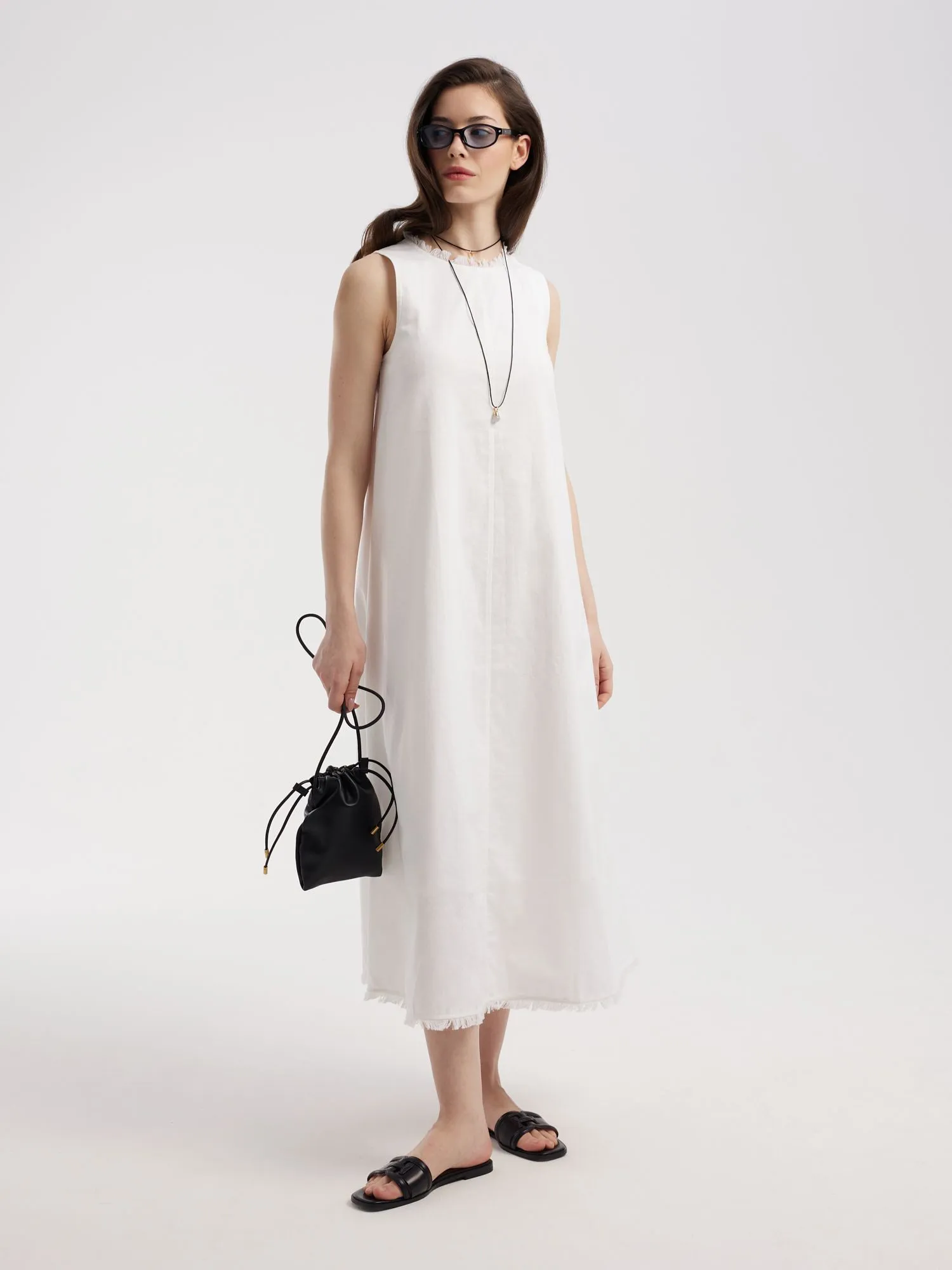 Платье из льна и хлопка