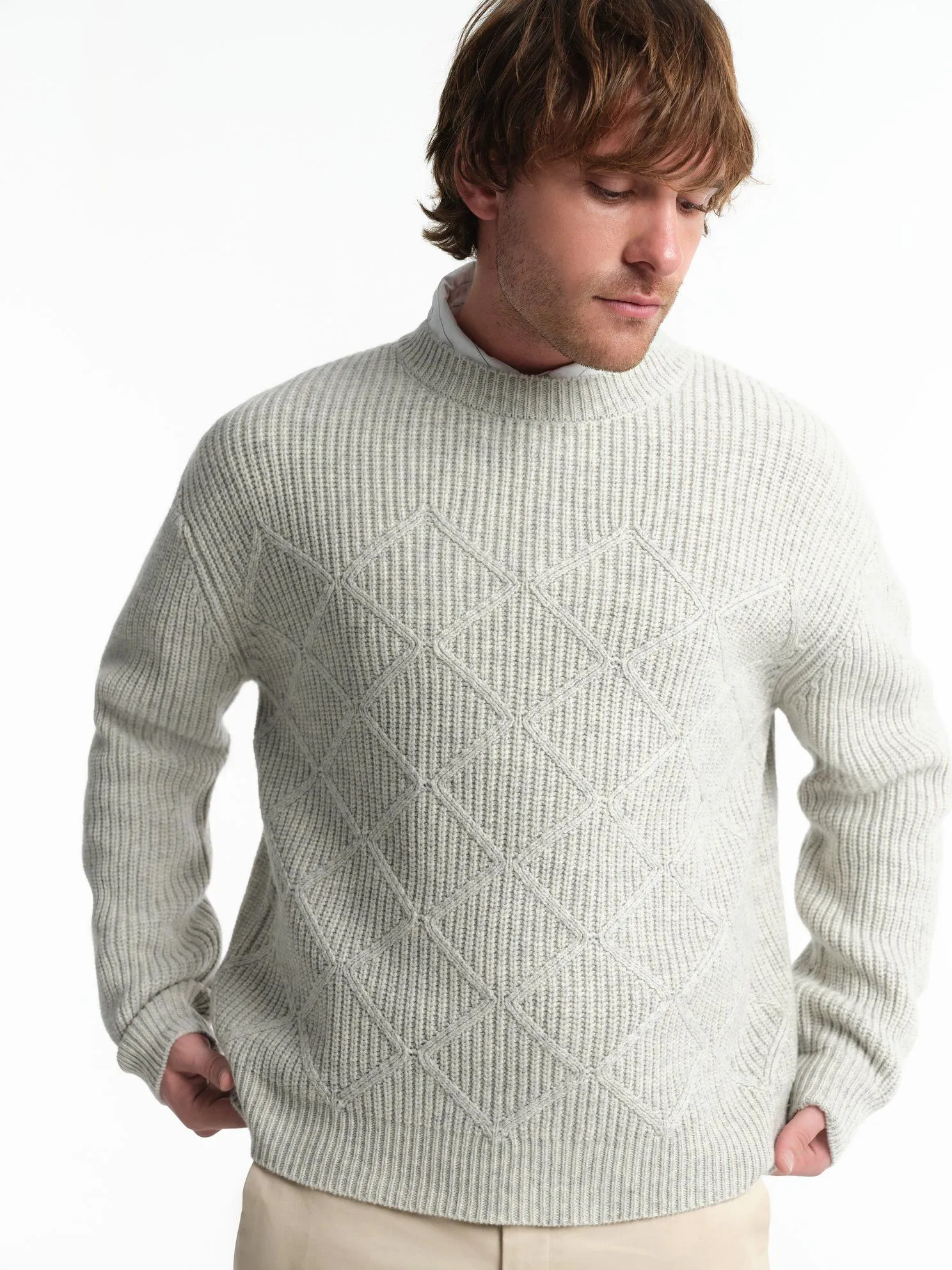 Джемпер с шерстью с фактурным узором