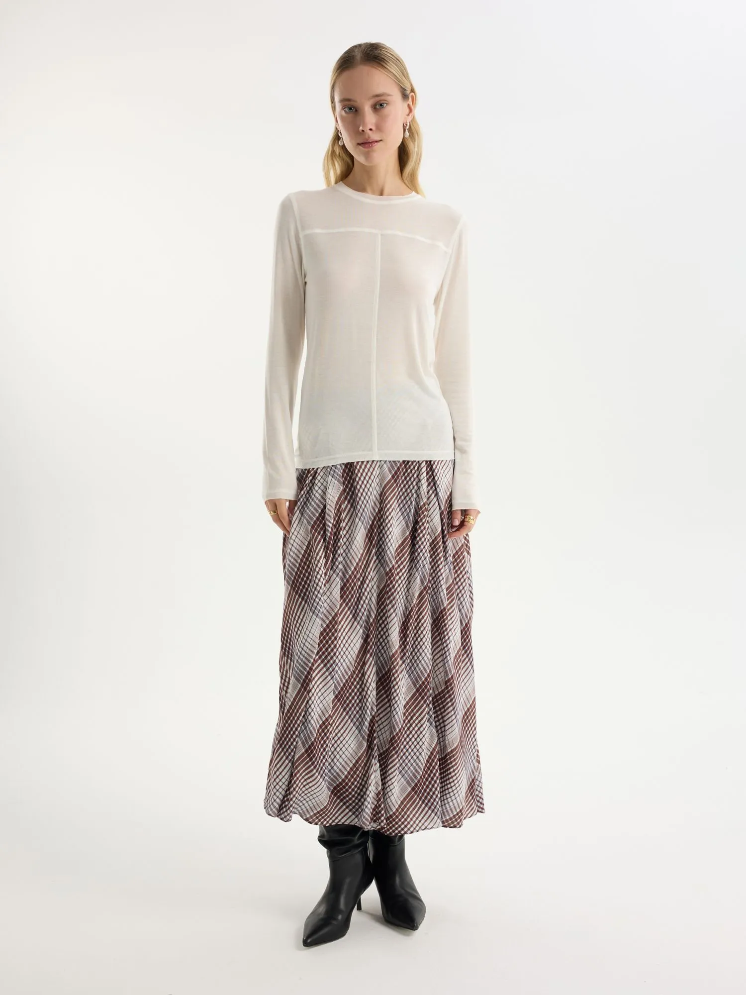 Лонгслив из лиоцелла и шерсти