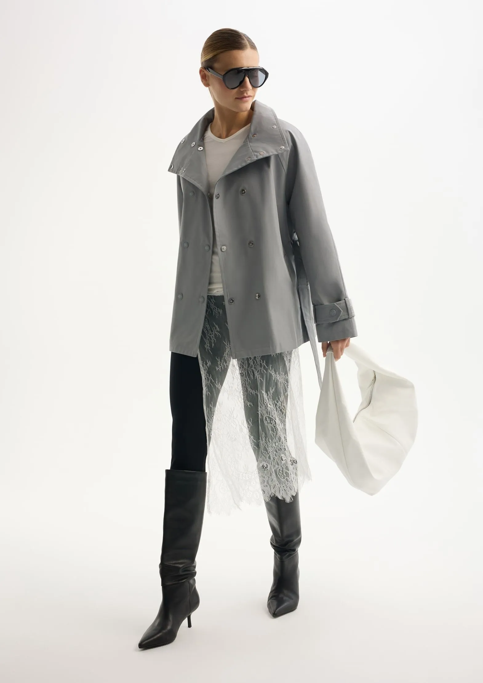 Укороченный плащ с влагозащитной пропиткой