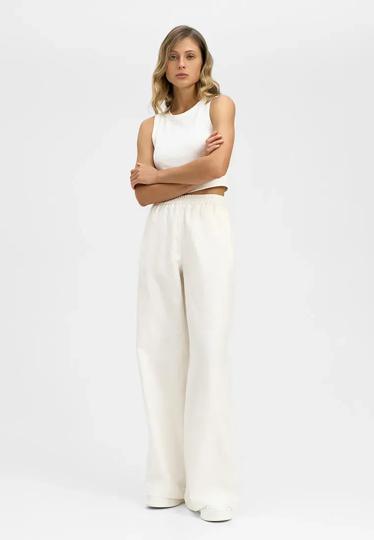 Льняные брюки с высокой посадкой