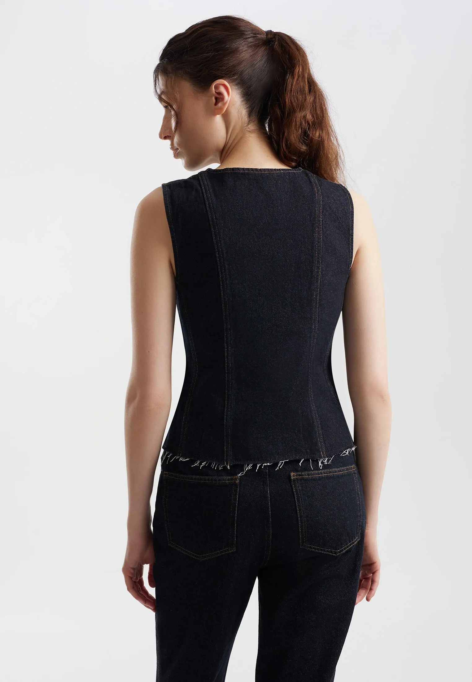 Жилет dark denim