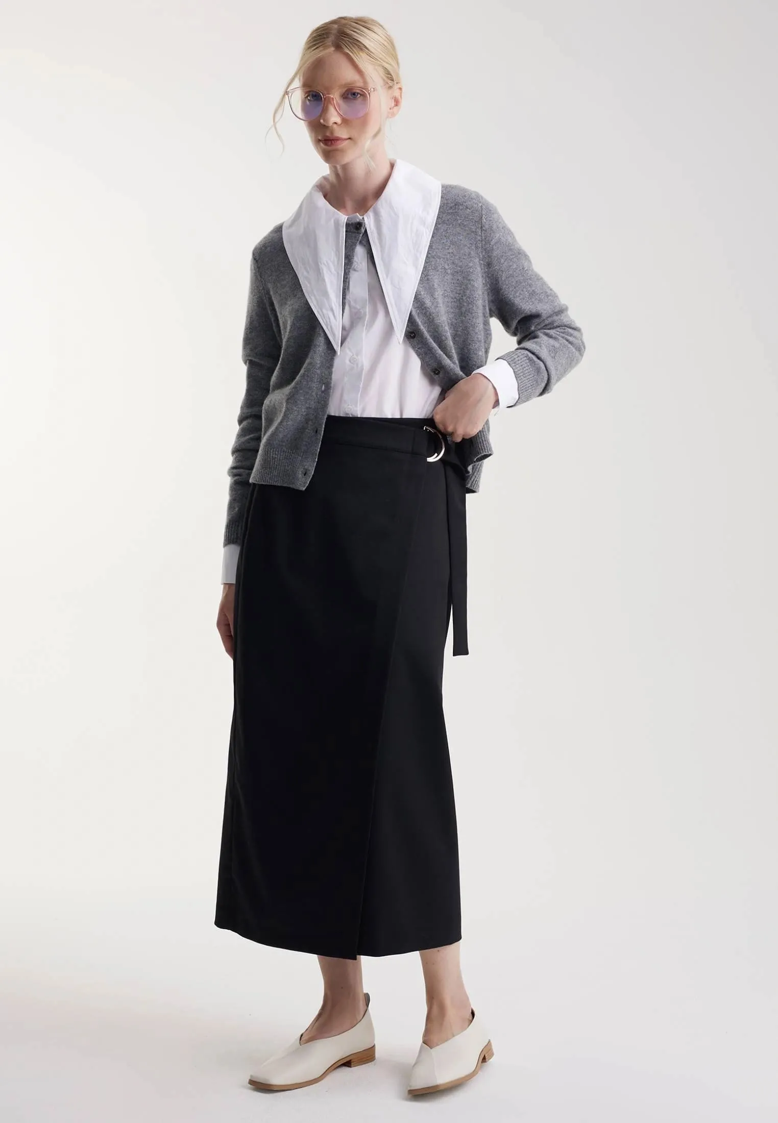 Юбка миди из костюмной ткани