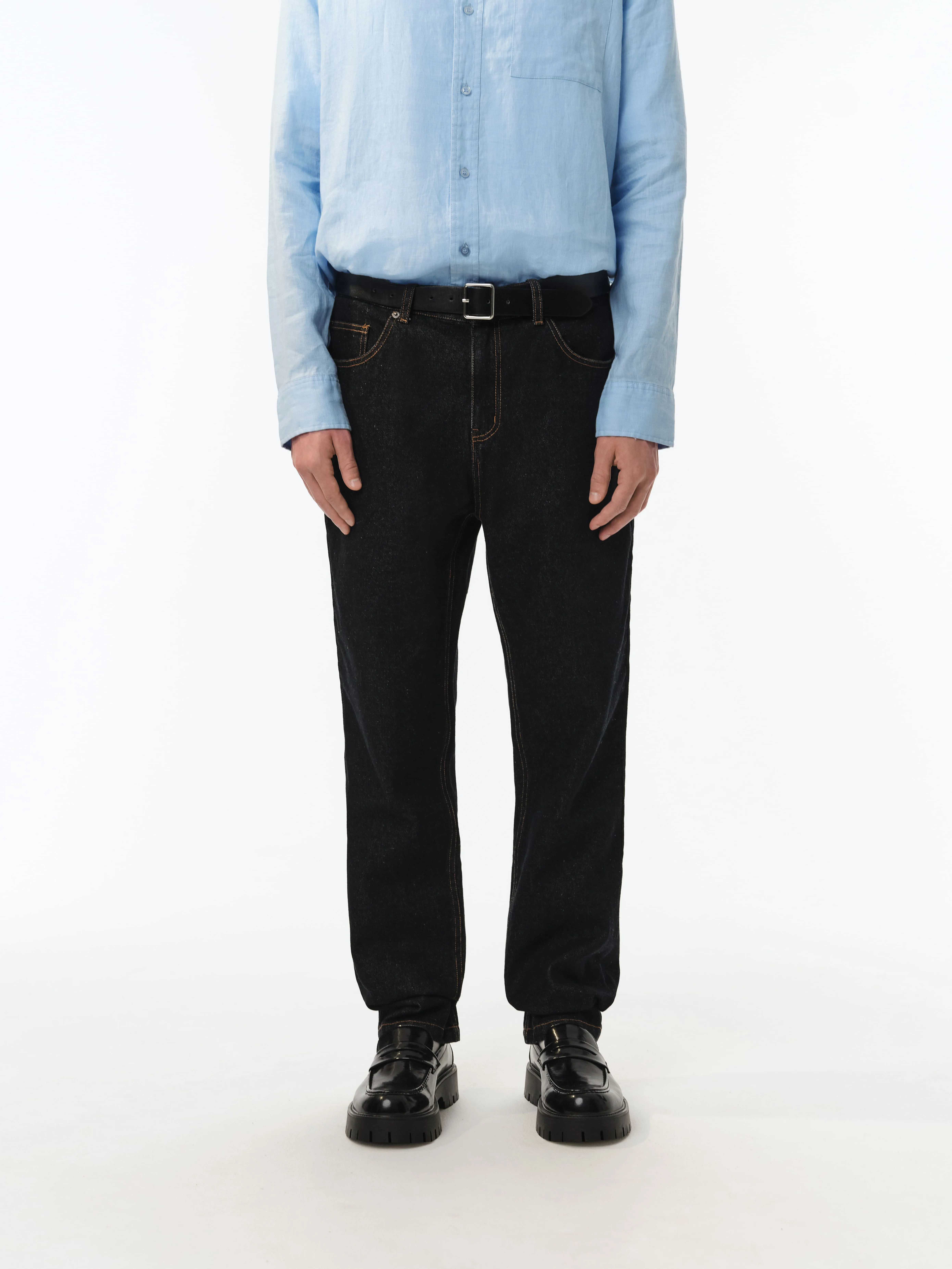 Джинсы straight fit с эффектом стирки