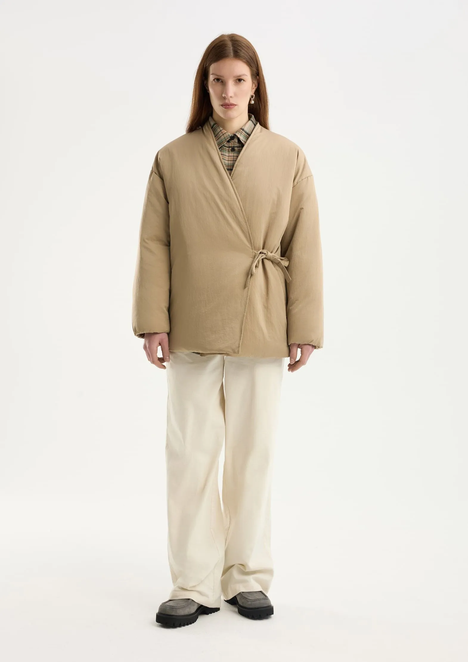 Утепленная куртка со смещенной застежкой