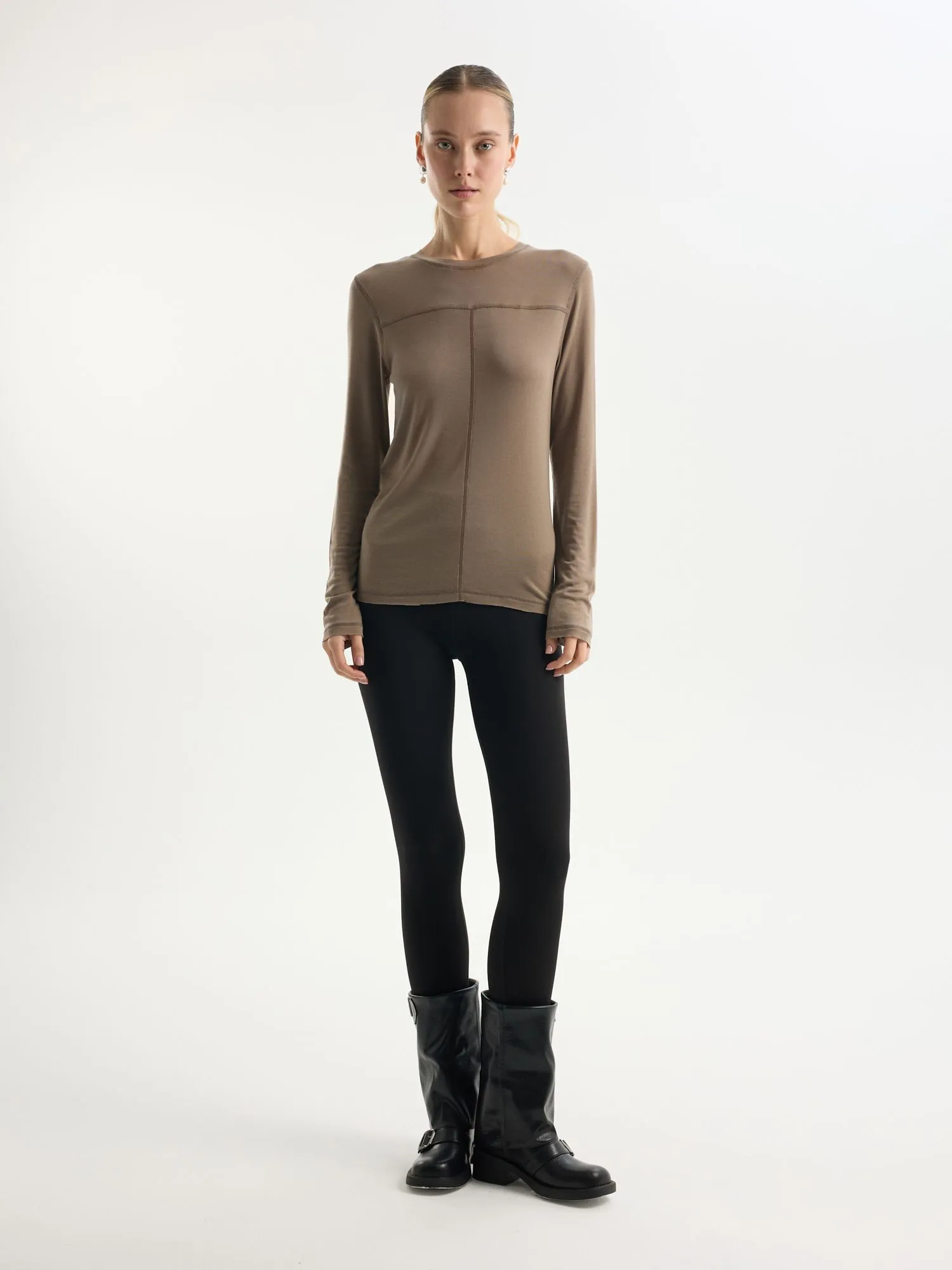 Лонгслив из лиоцелла и шерсти