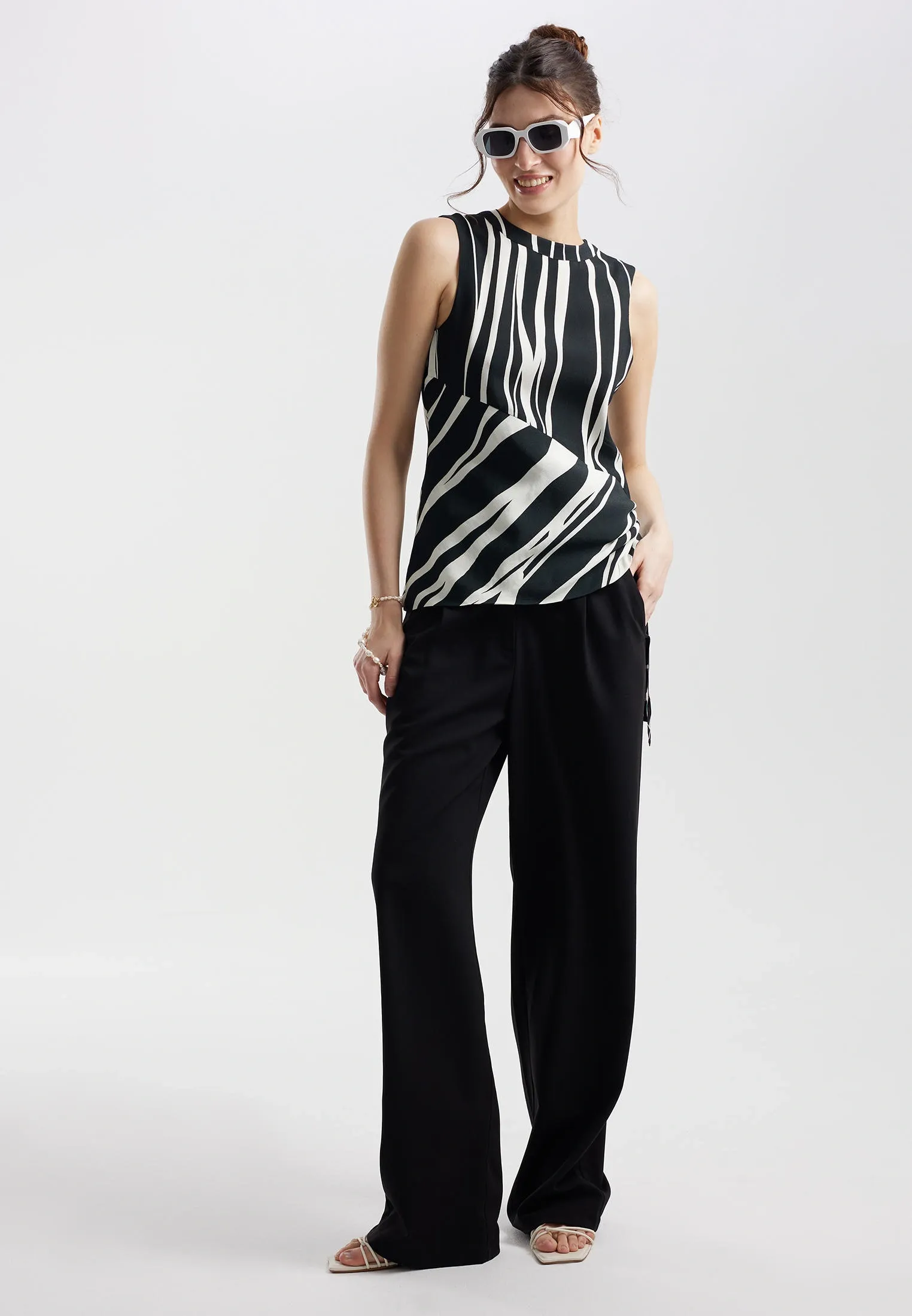 Топ из вискозы с принтом