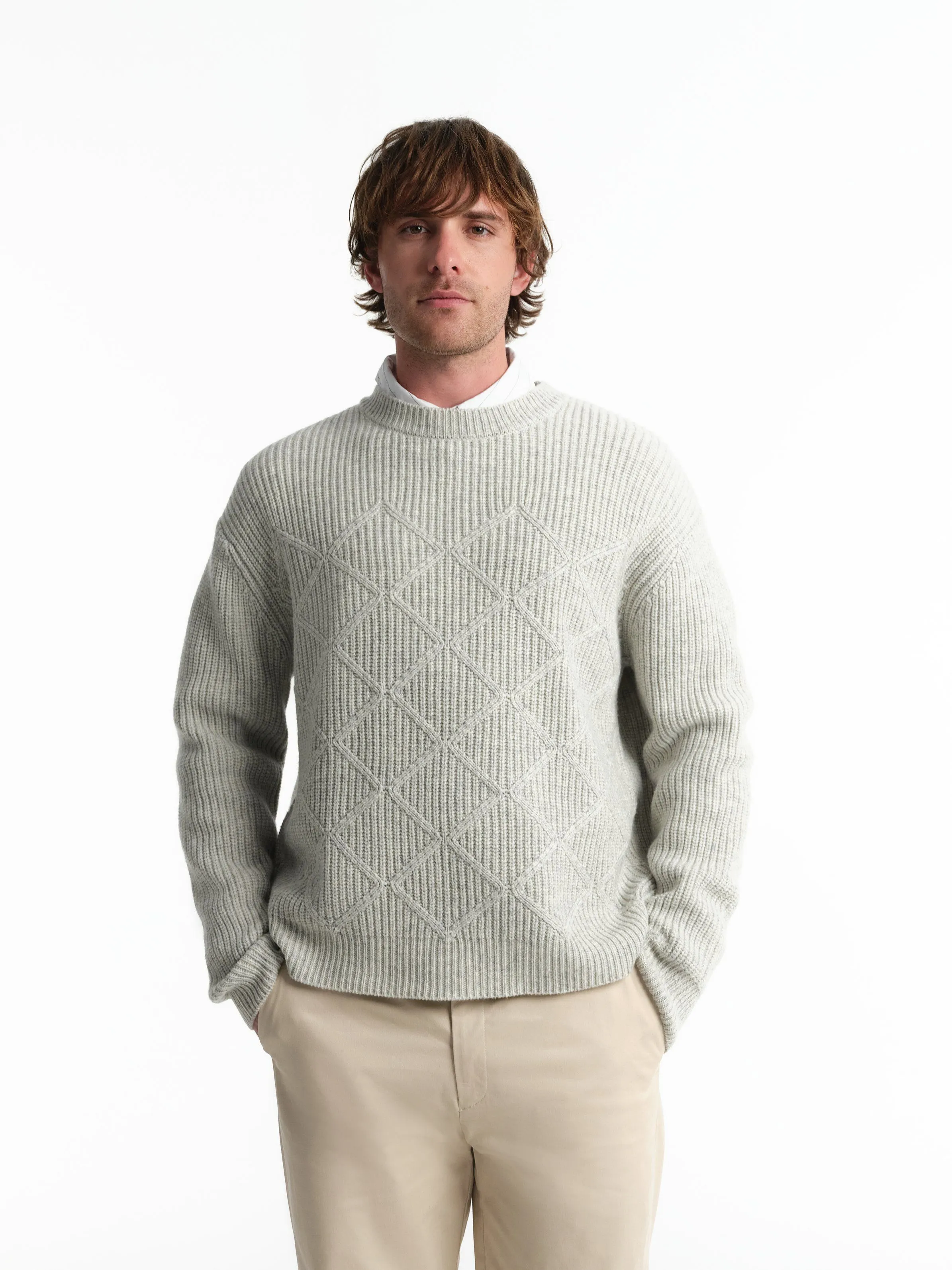 Джемпер с шерстью с фактурным узором