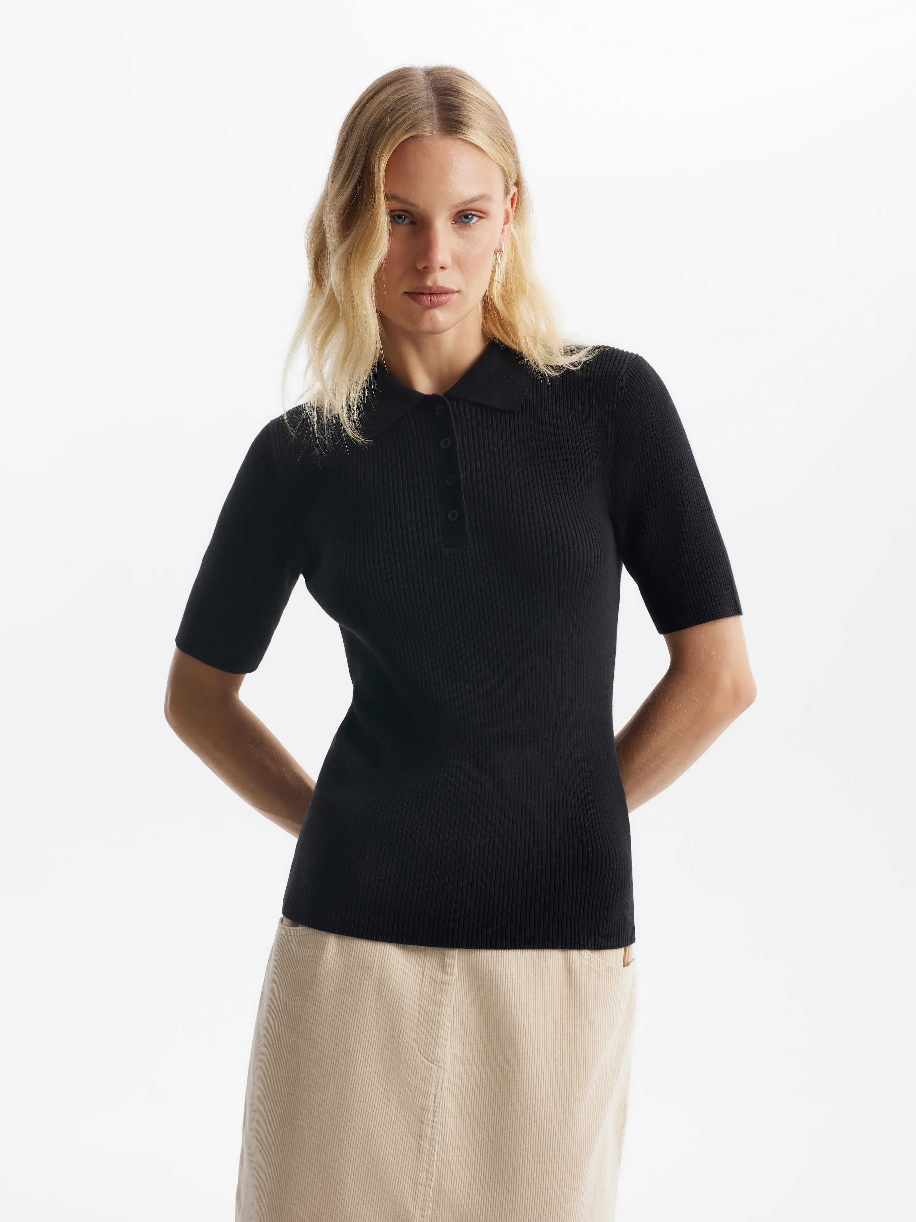 Джемпер-поло с коротким рукавом