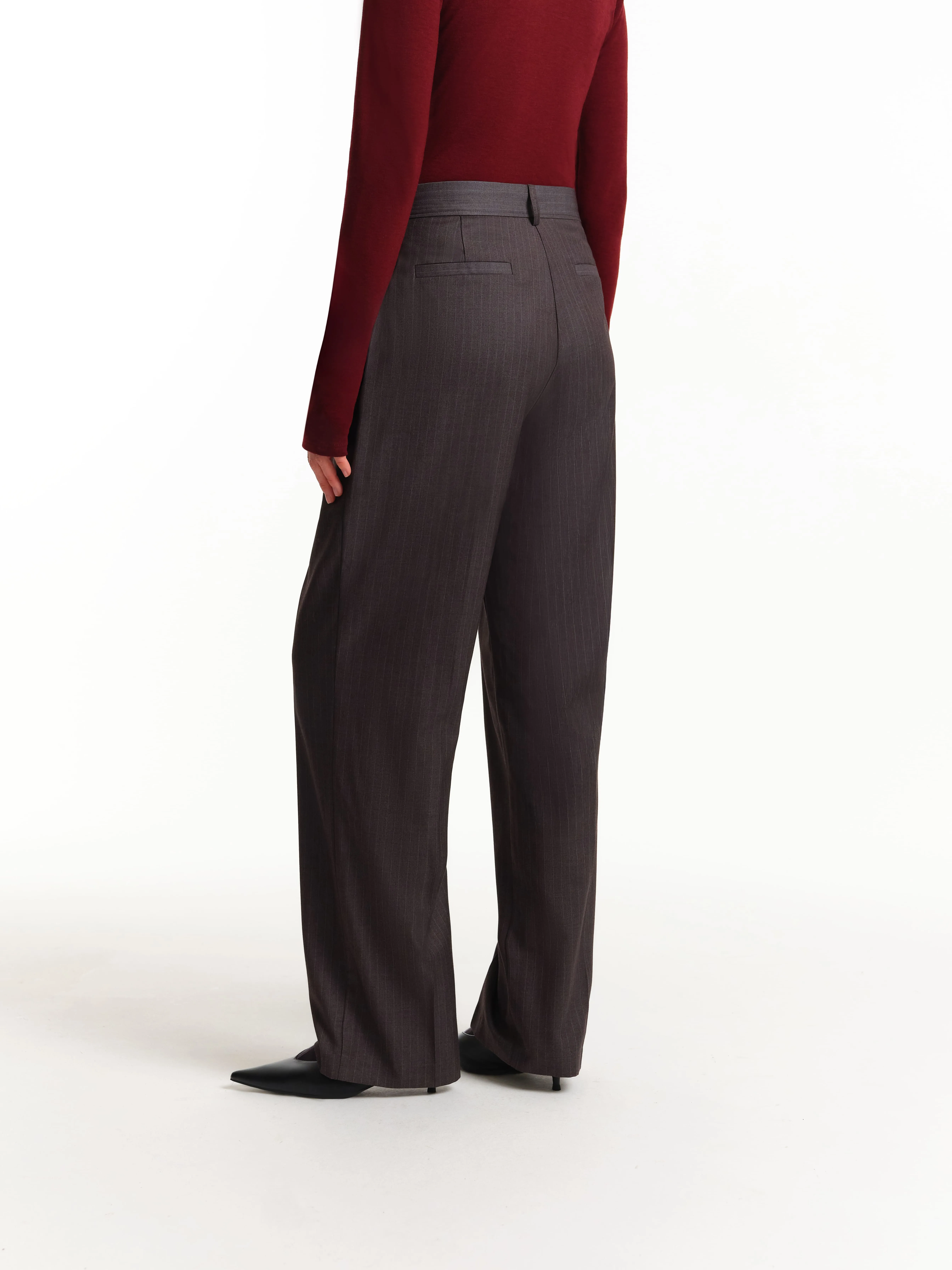 Брюки из костюмной ткани в полоску