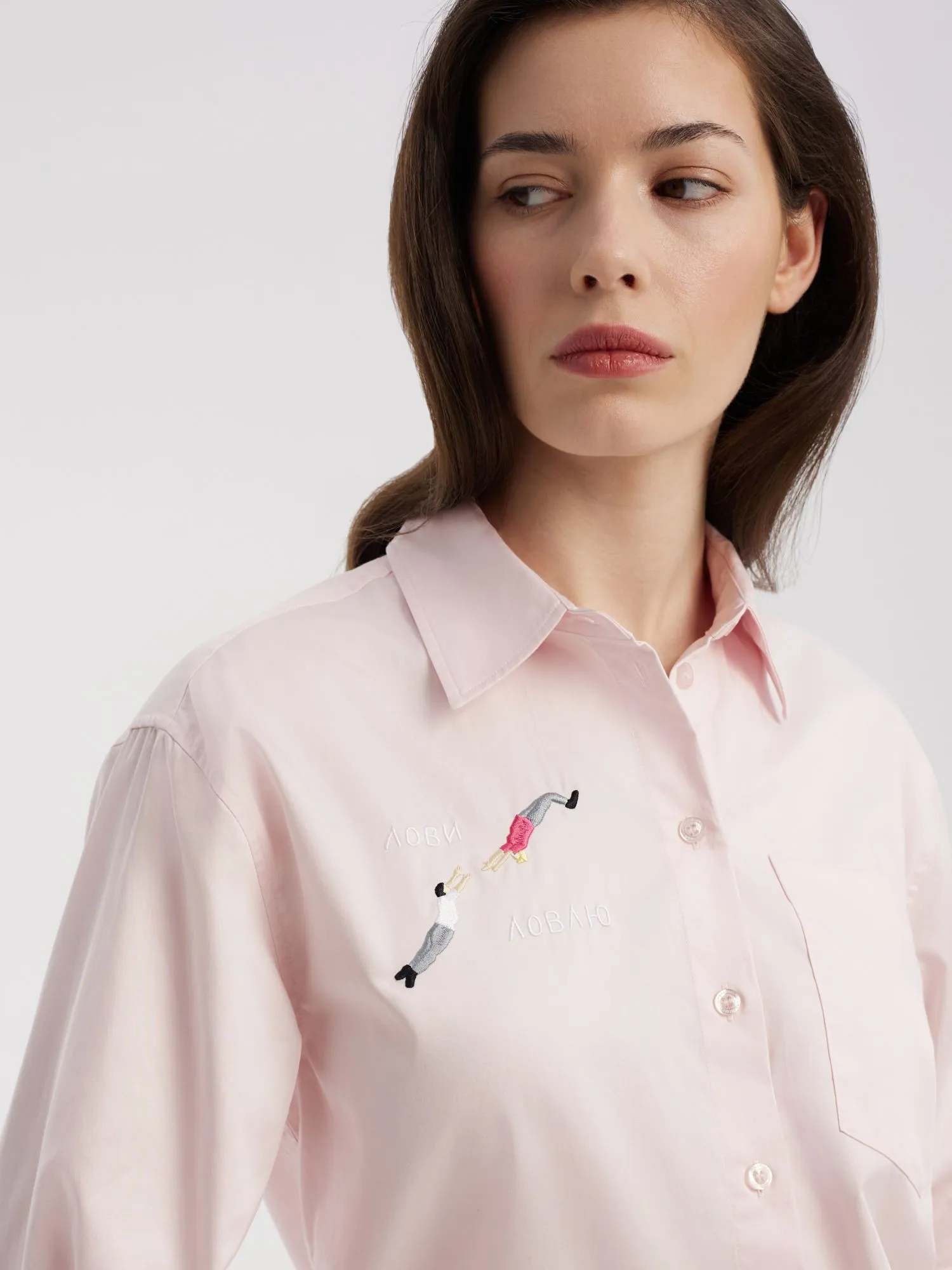 Сатиновая рубашка с вышивкой UT x Саша Браулов