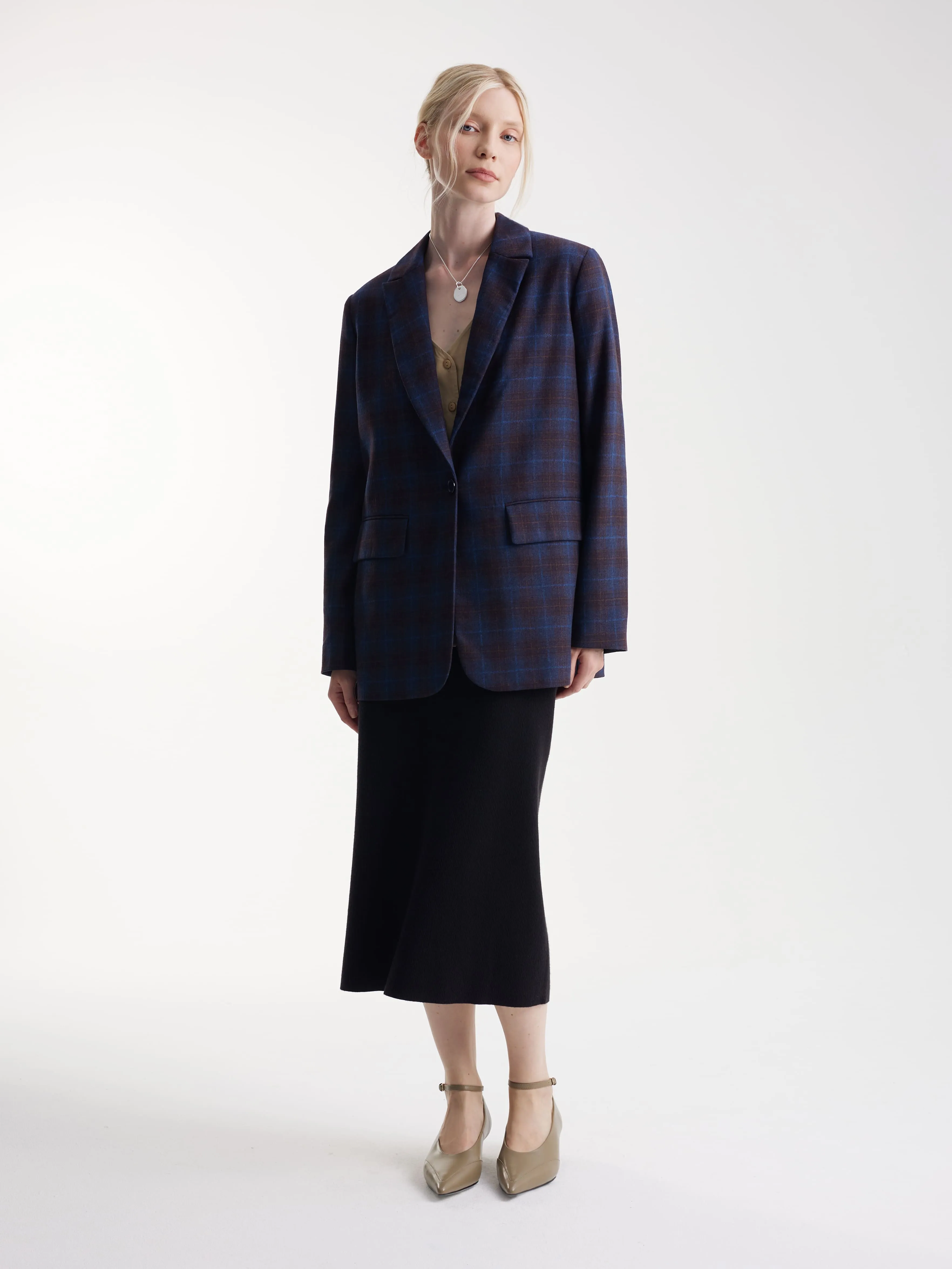 Однобортный жакет из 100% премиальной шерсти