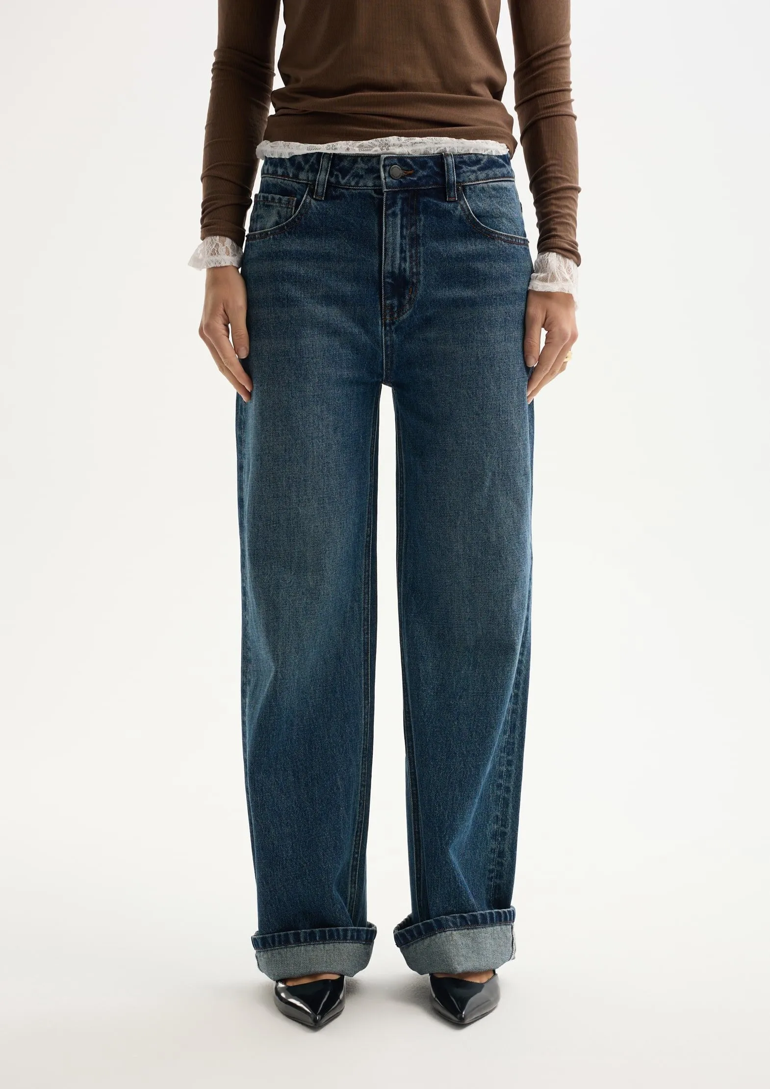 Прямые джинсы из 100% хлопка