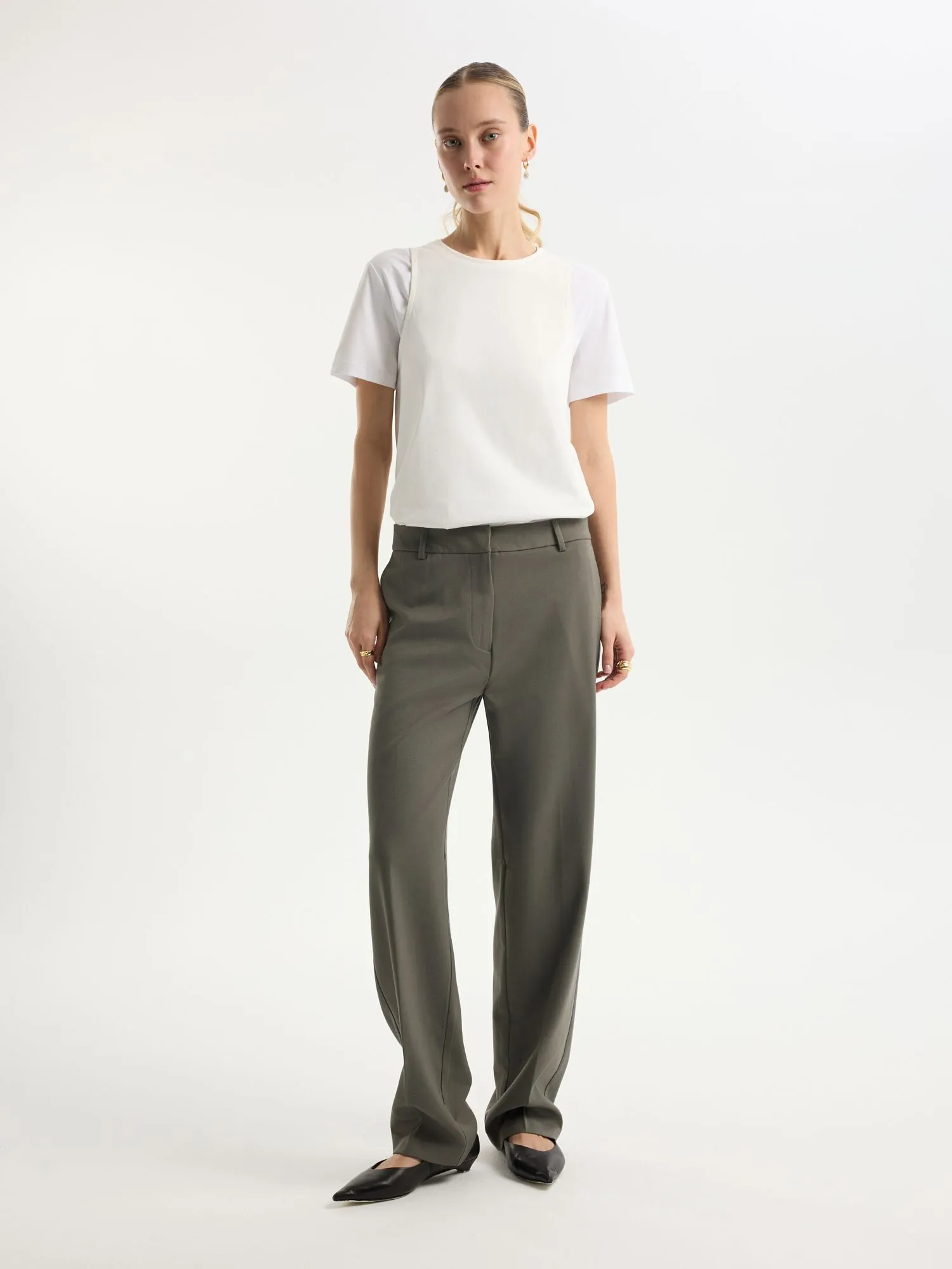 Брюки с добавлением шерсти и льна