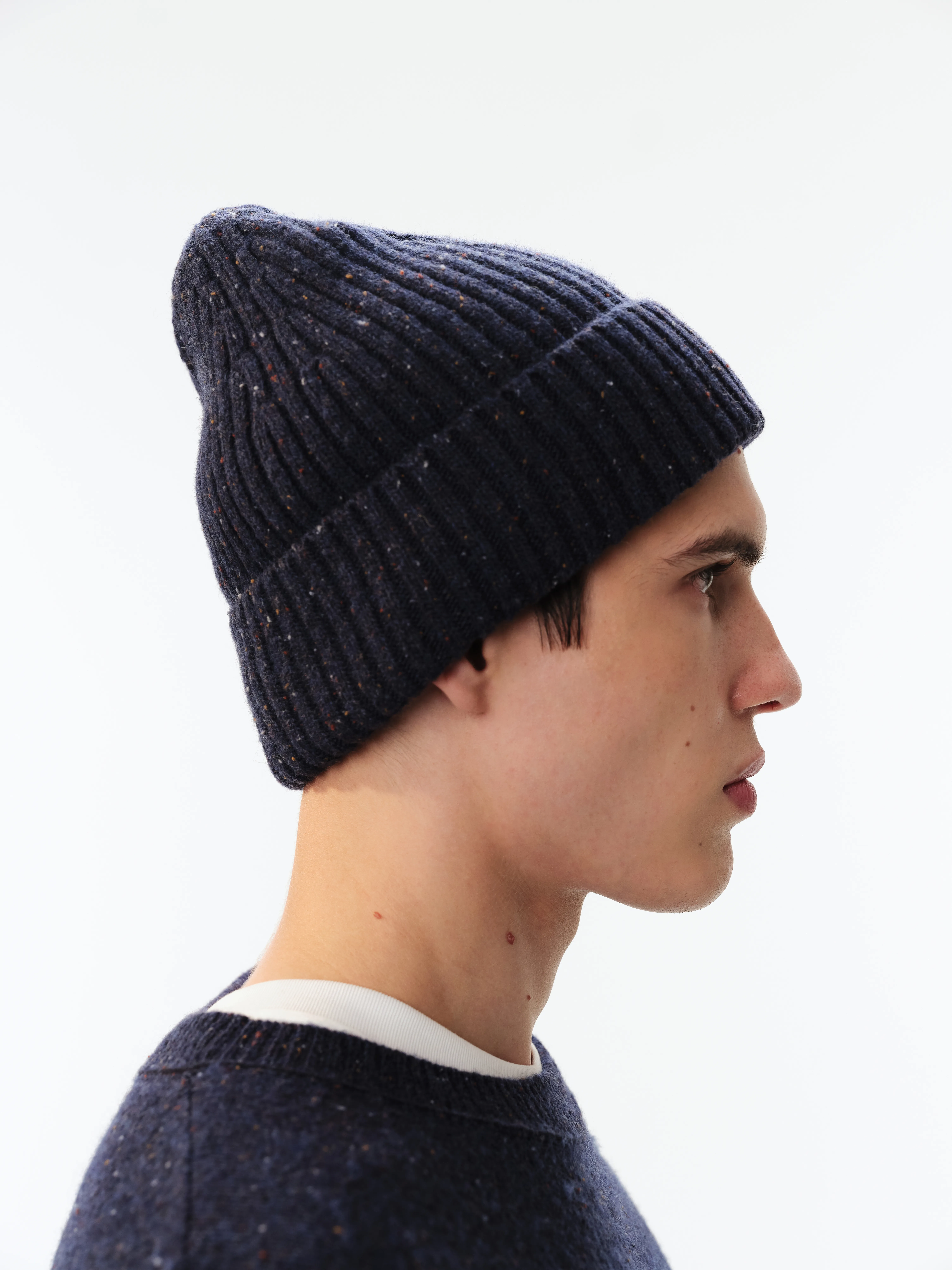 Шапка с шерстью и эффектом меланж