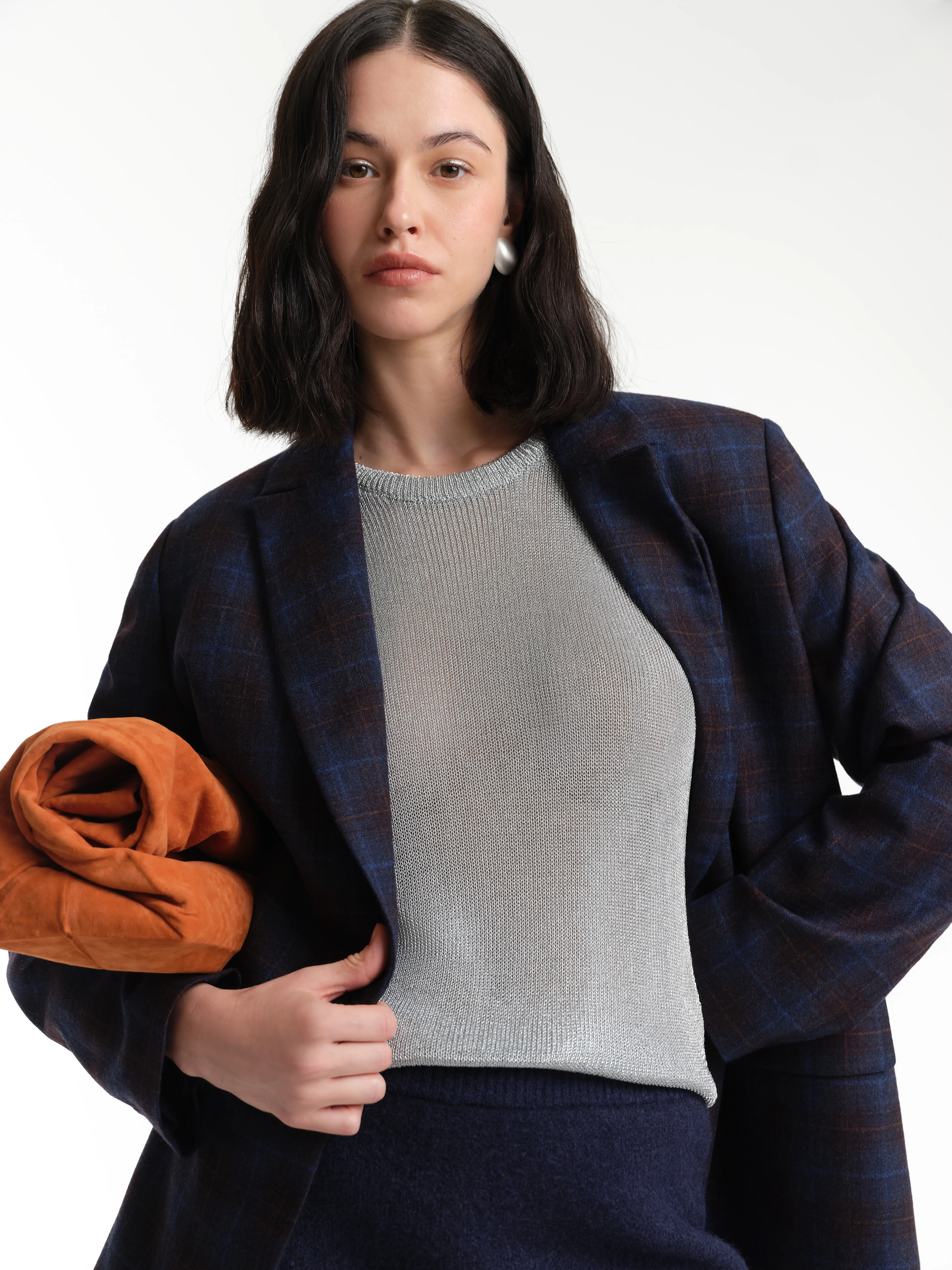 Топ из пряжи с металлической нитью