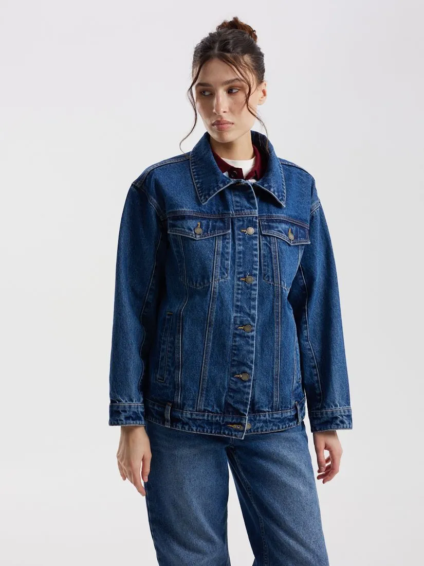 Джинсовая куртка свободного силуэта pure denim