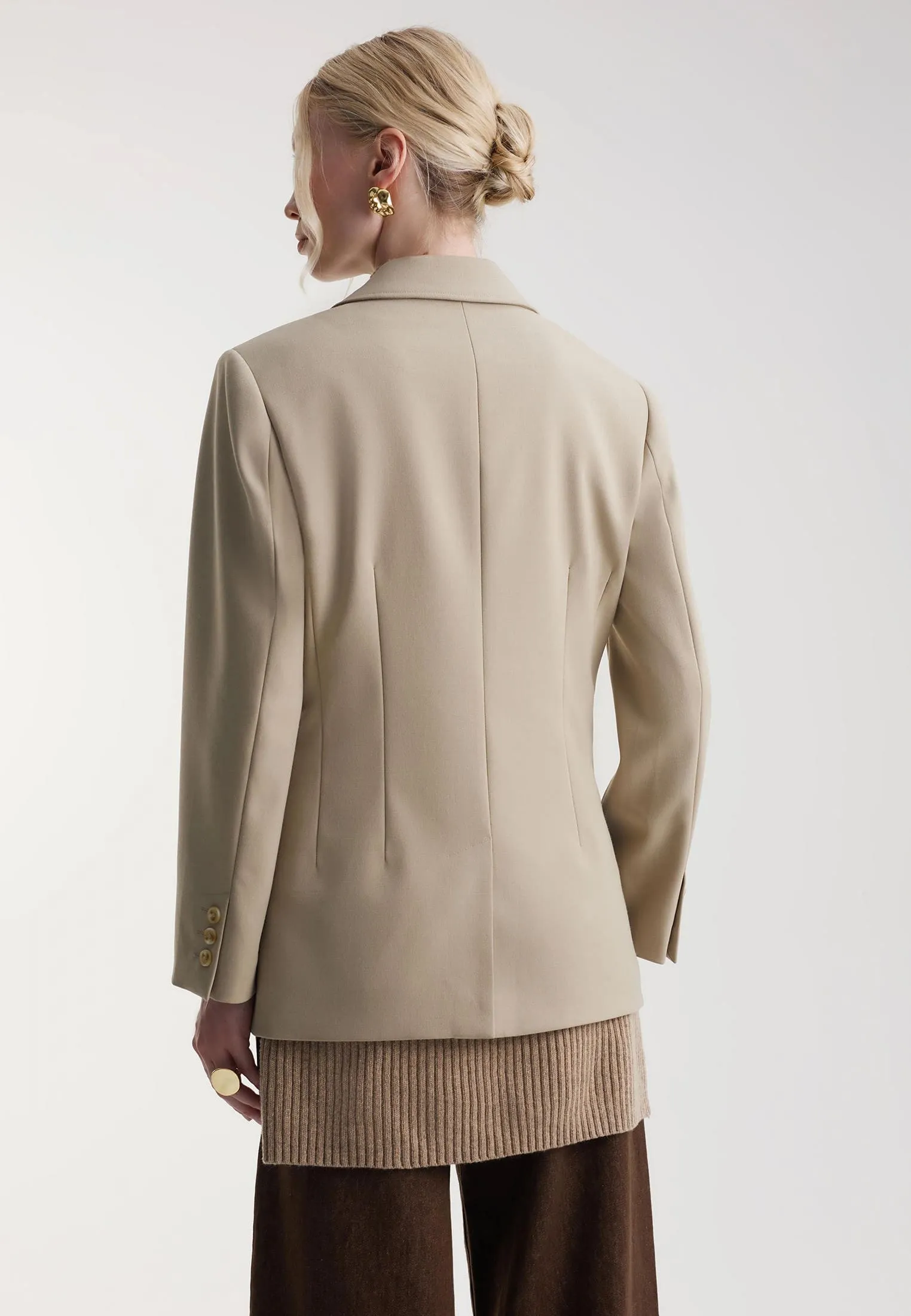 Однобортный жакет с шерстью