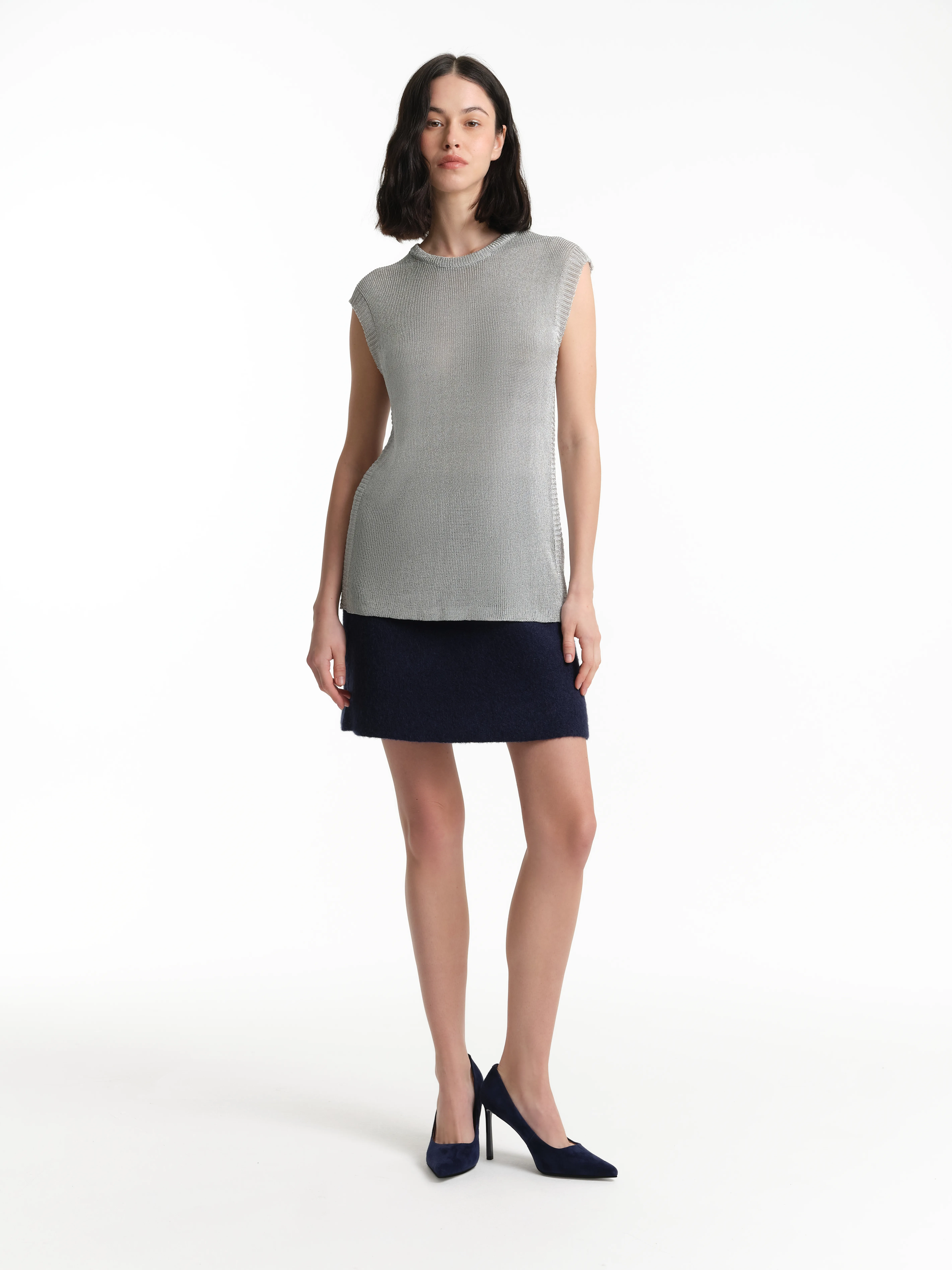 Топ из пряжи с металлической нитью