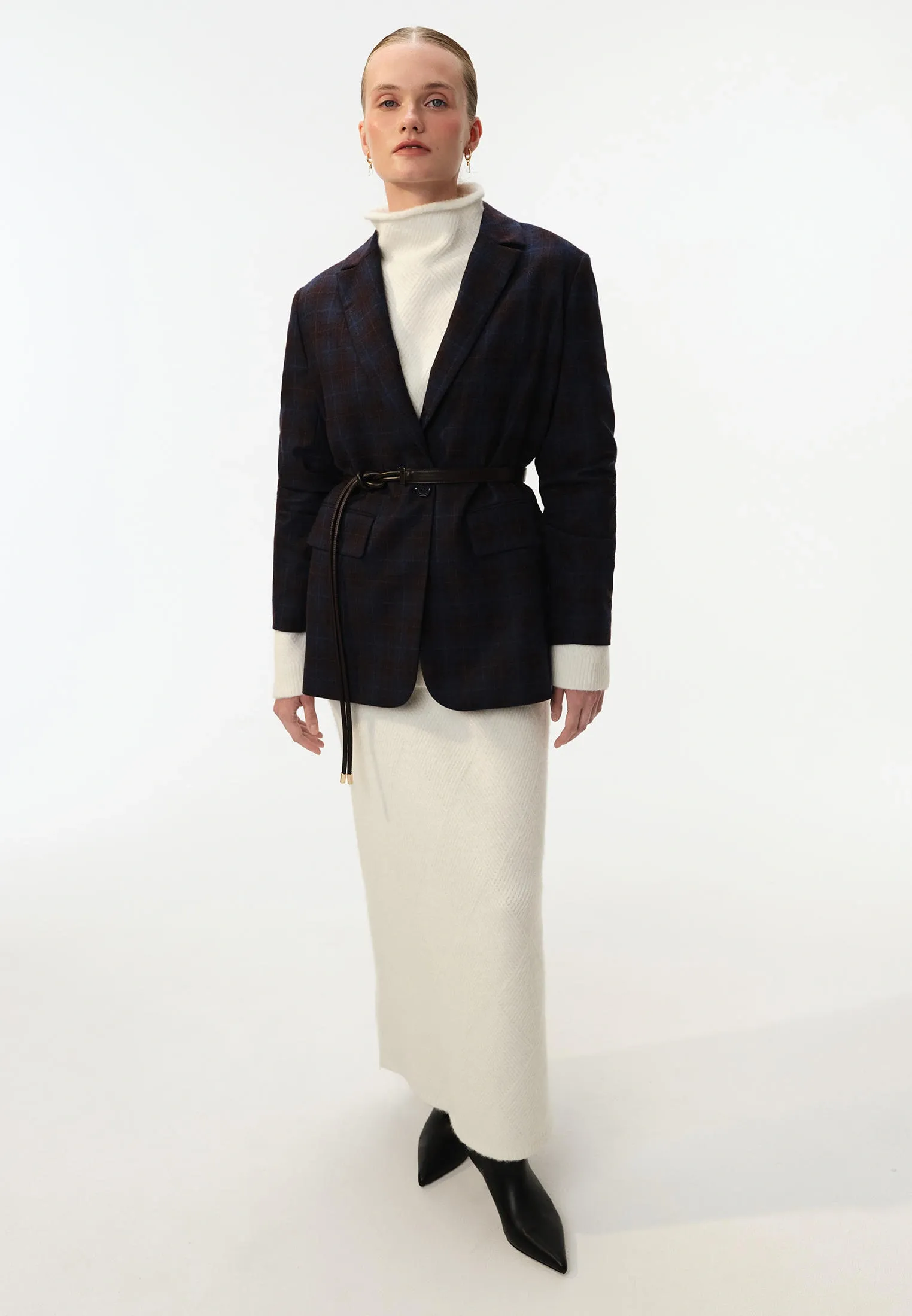 Свитер фактурной вязки с добавлением шерсти