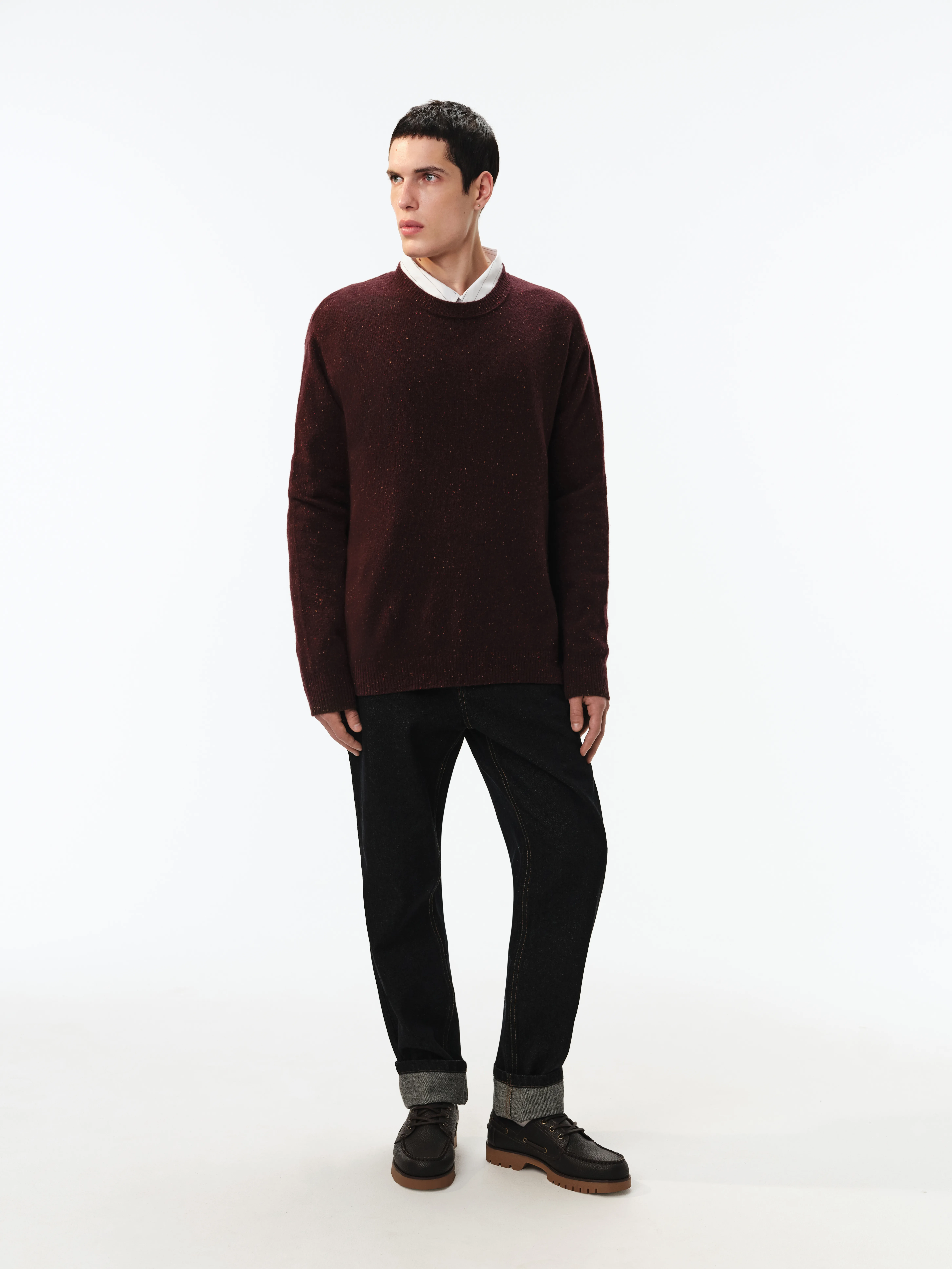 Шапка с шерстью и эффектом меланж