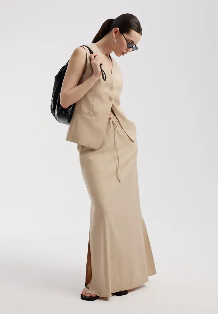 Юбка миди из костюмной ткани