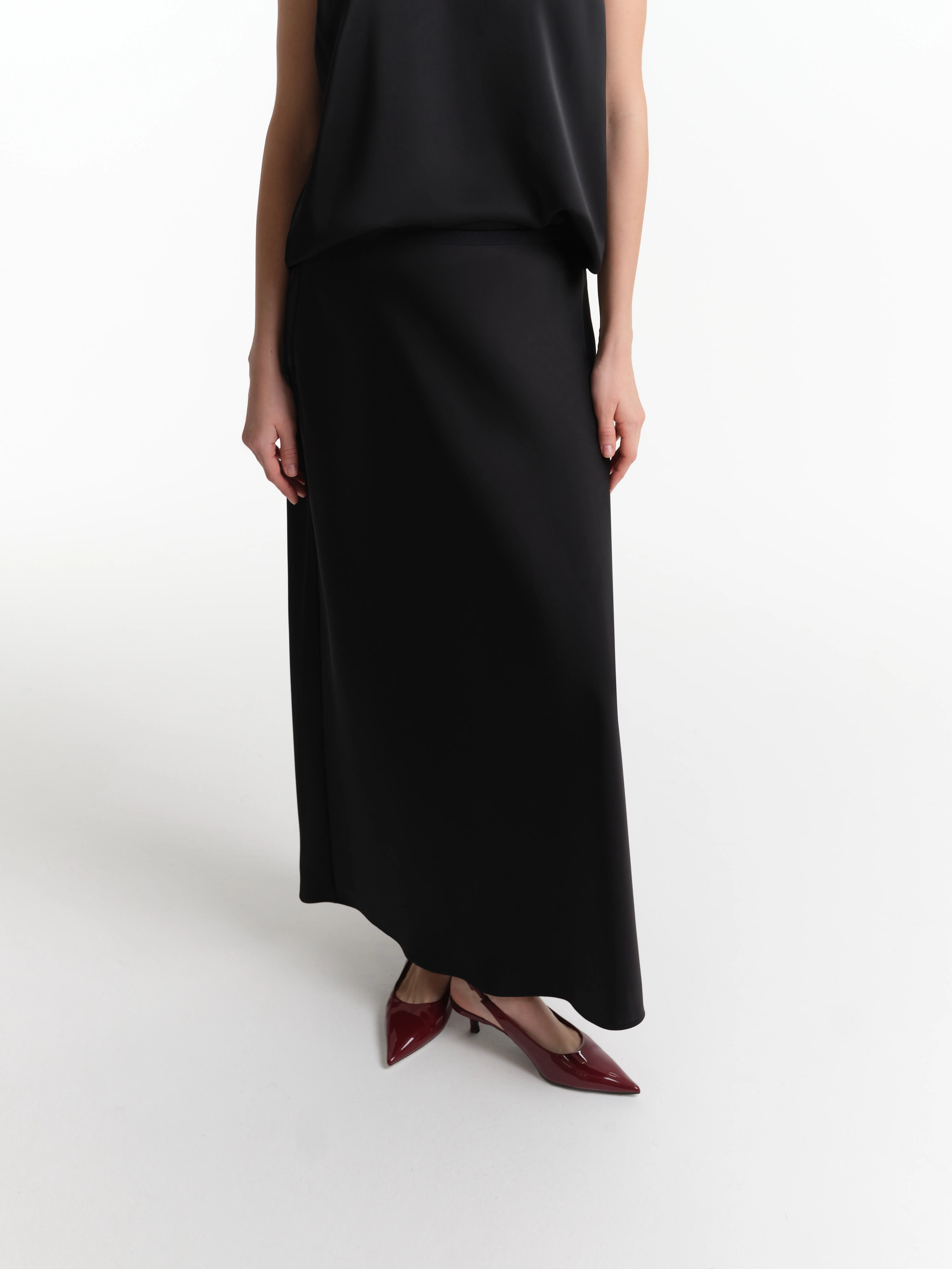 Юбка миди из переработанного полиэстера