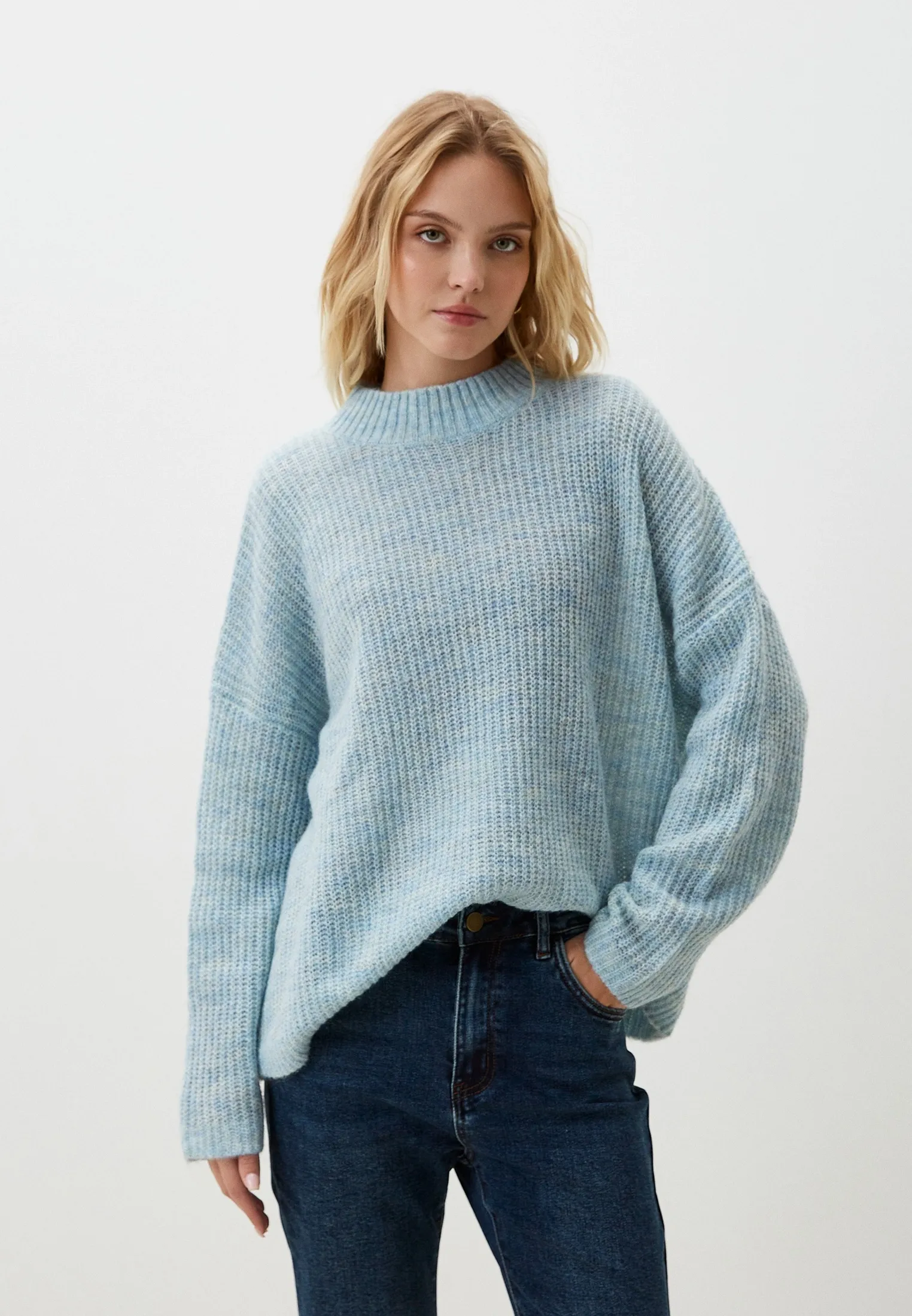 Джемпер baby mohair в голубом  цвете UT x LAMODA