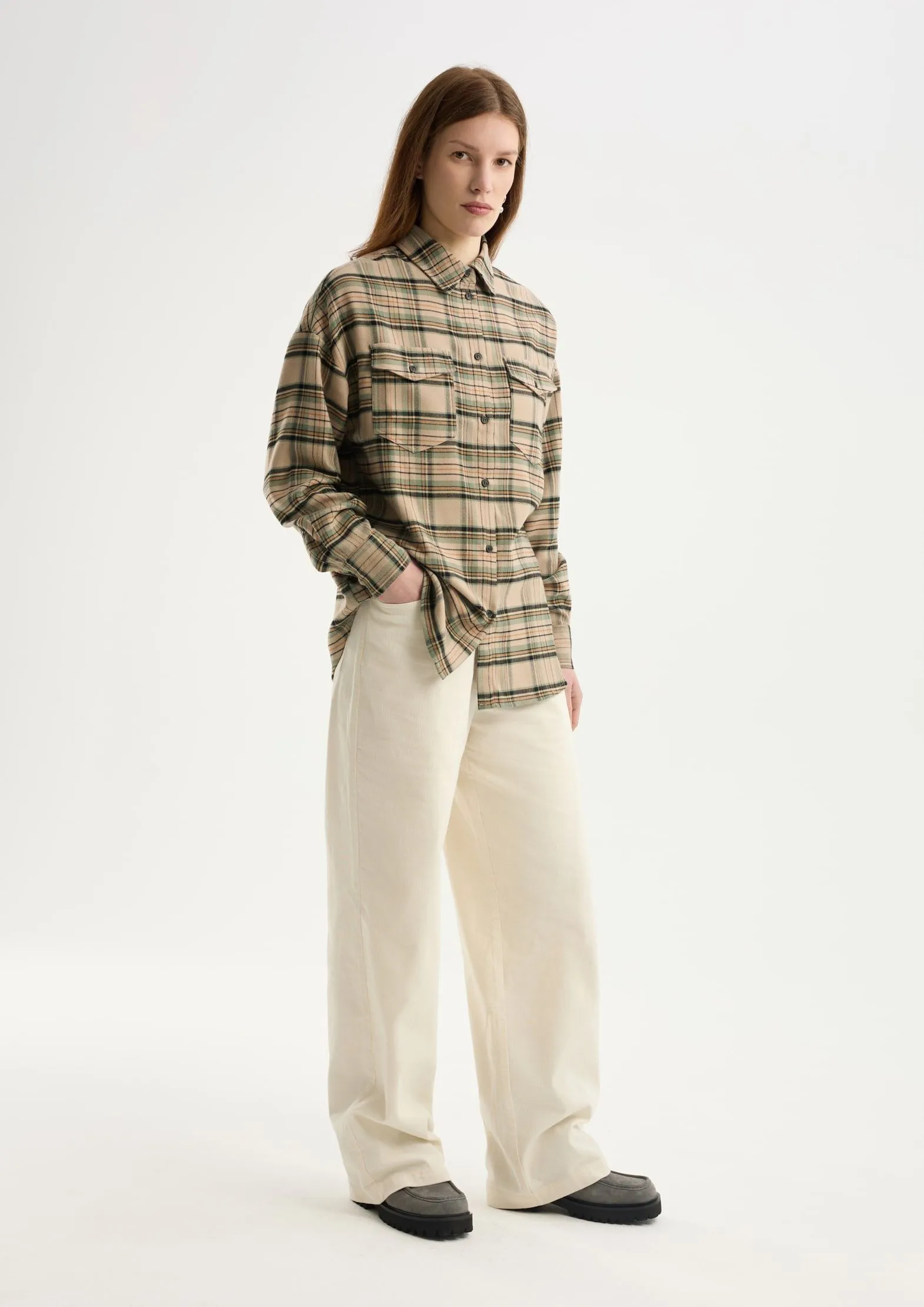 Рубашка из 100% хлопка в клетку