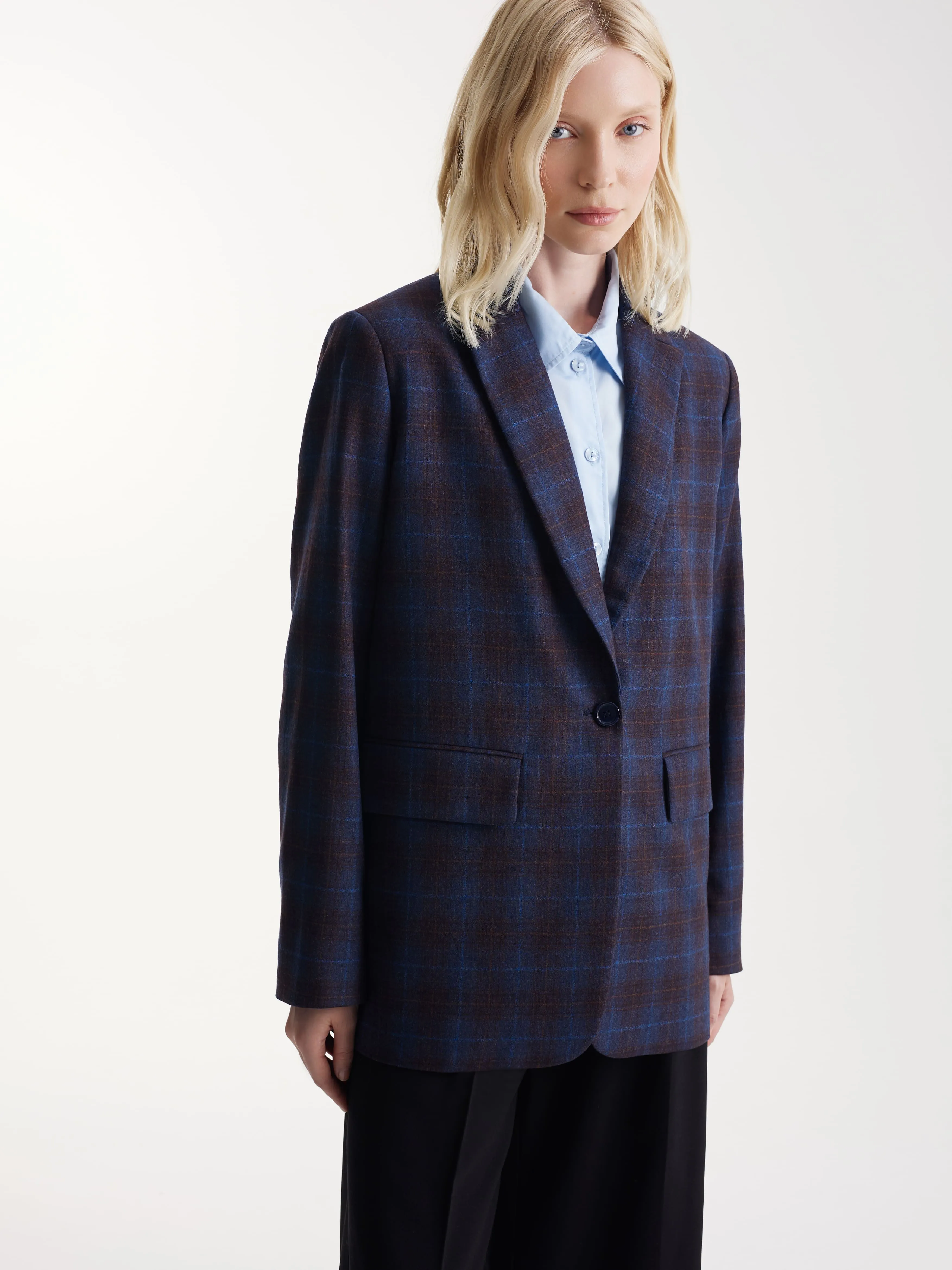 Однобортный жакет из 100% премиальной шерсти