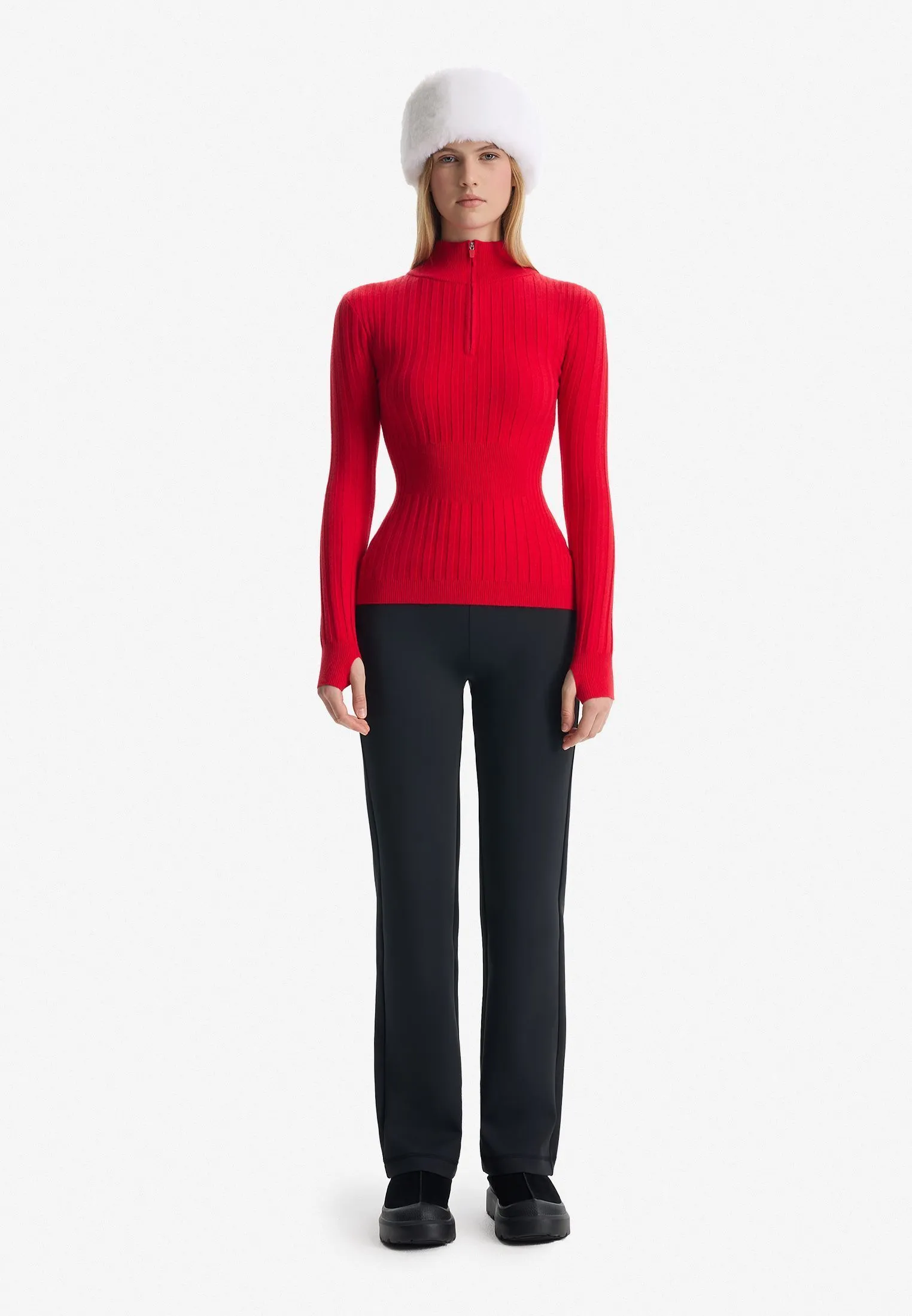 Джемпер half-zip из смесовой пряжи фактурной вязки