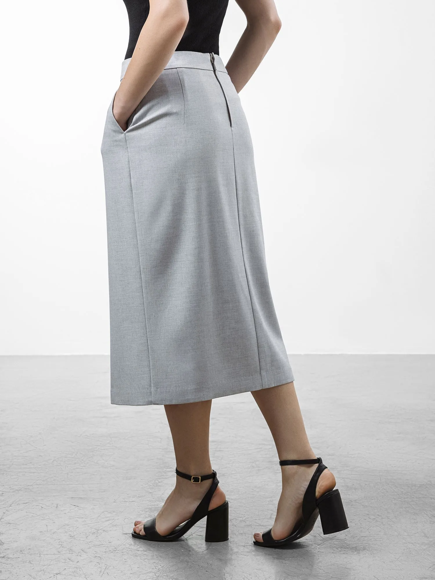 Классическая юбка с добавлением шерсти и льна