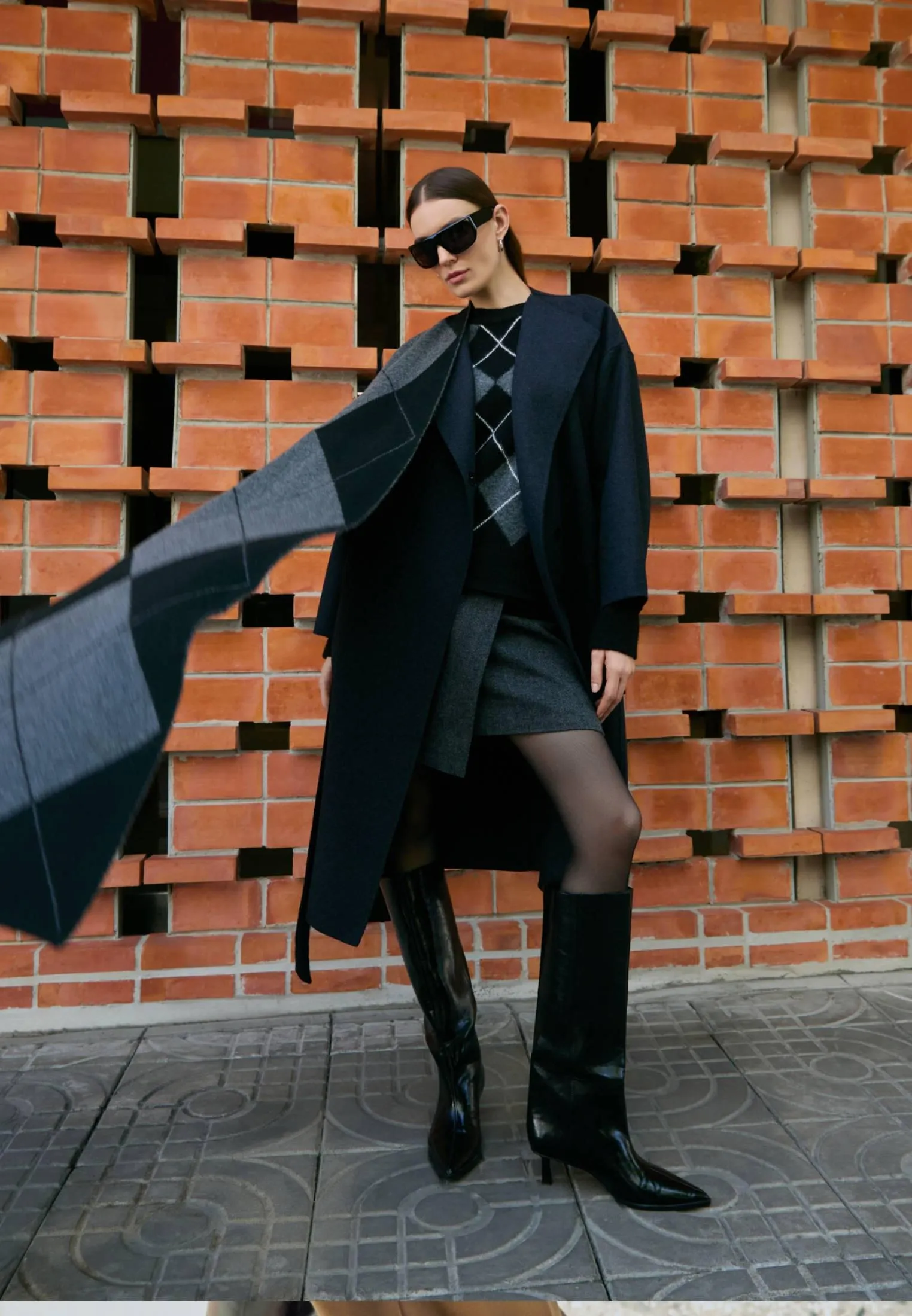 Шарф с принтом аргайл