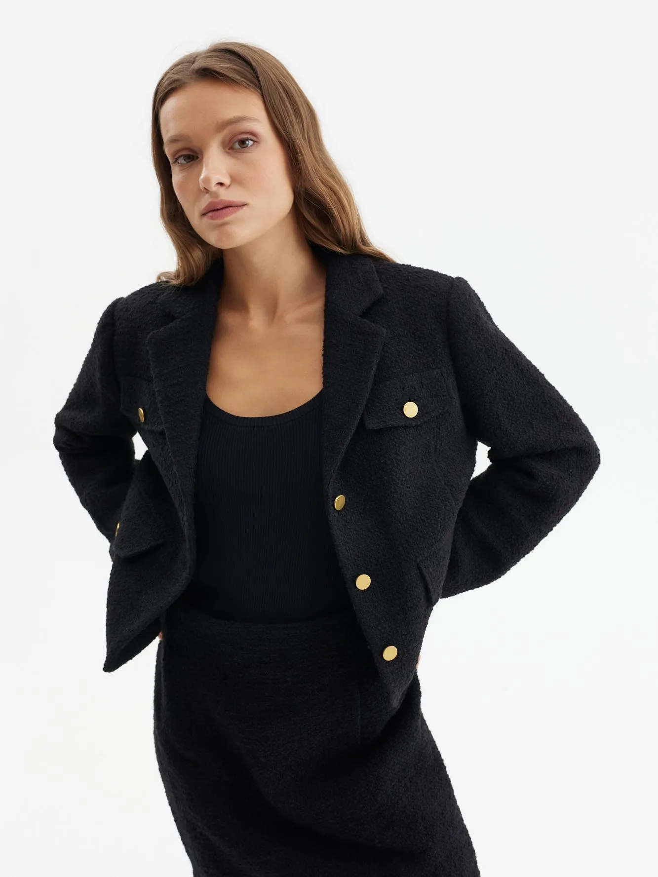 Жакет из твида с добавлением шерсти