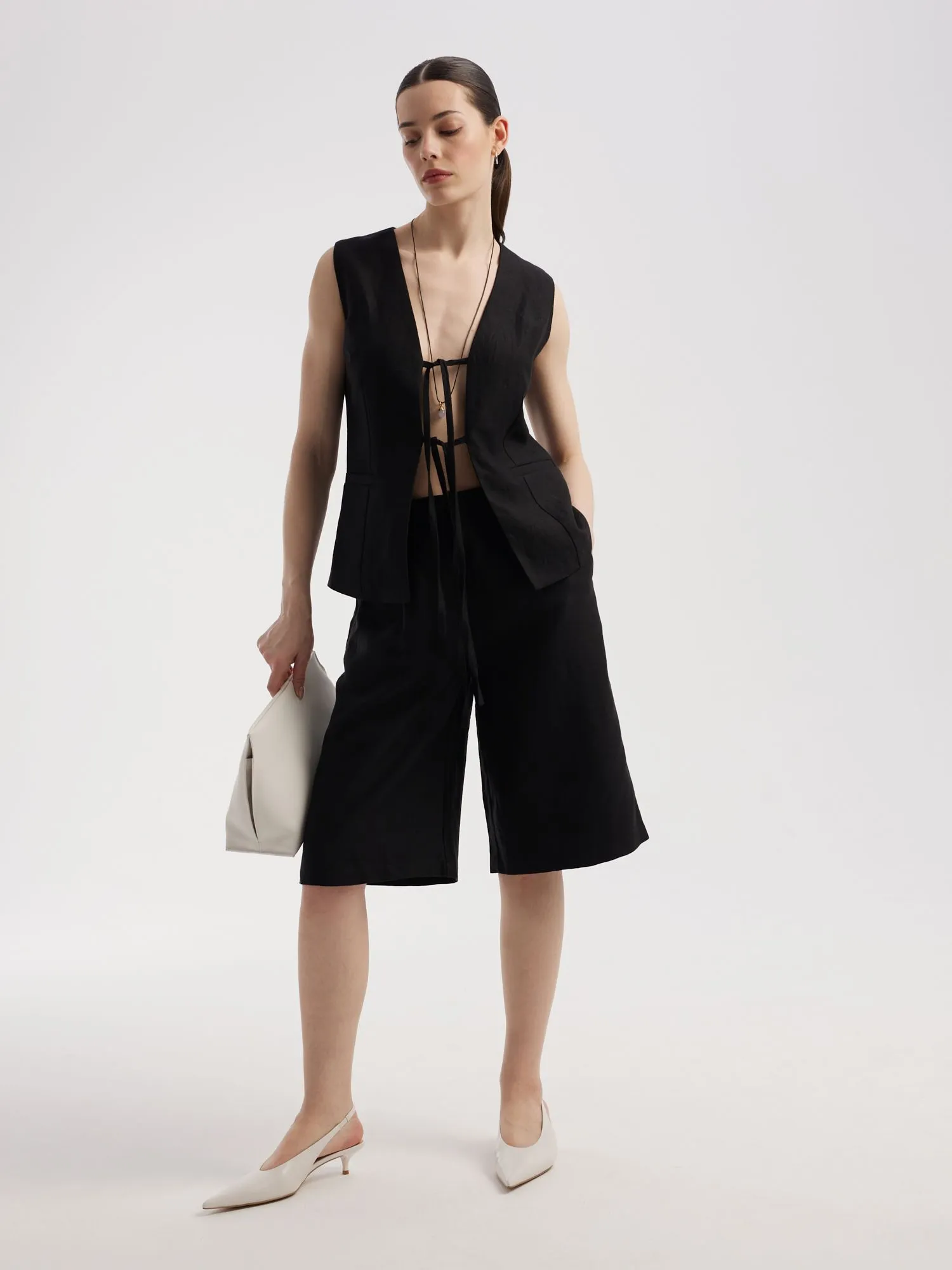 Шорты из льна и лиоцелла