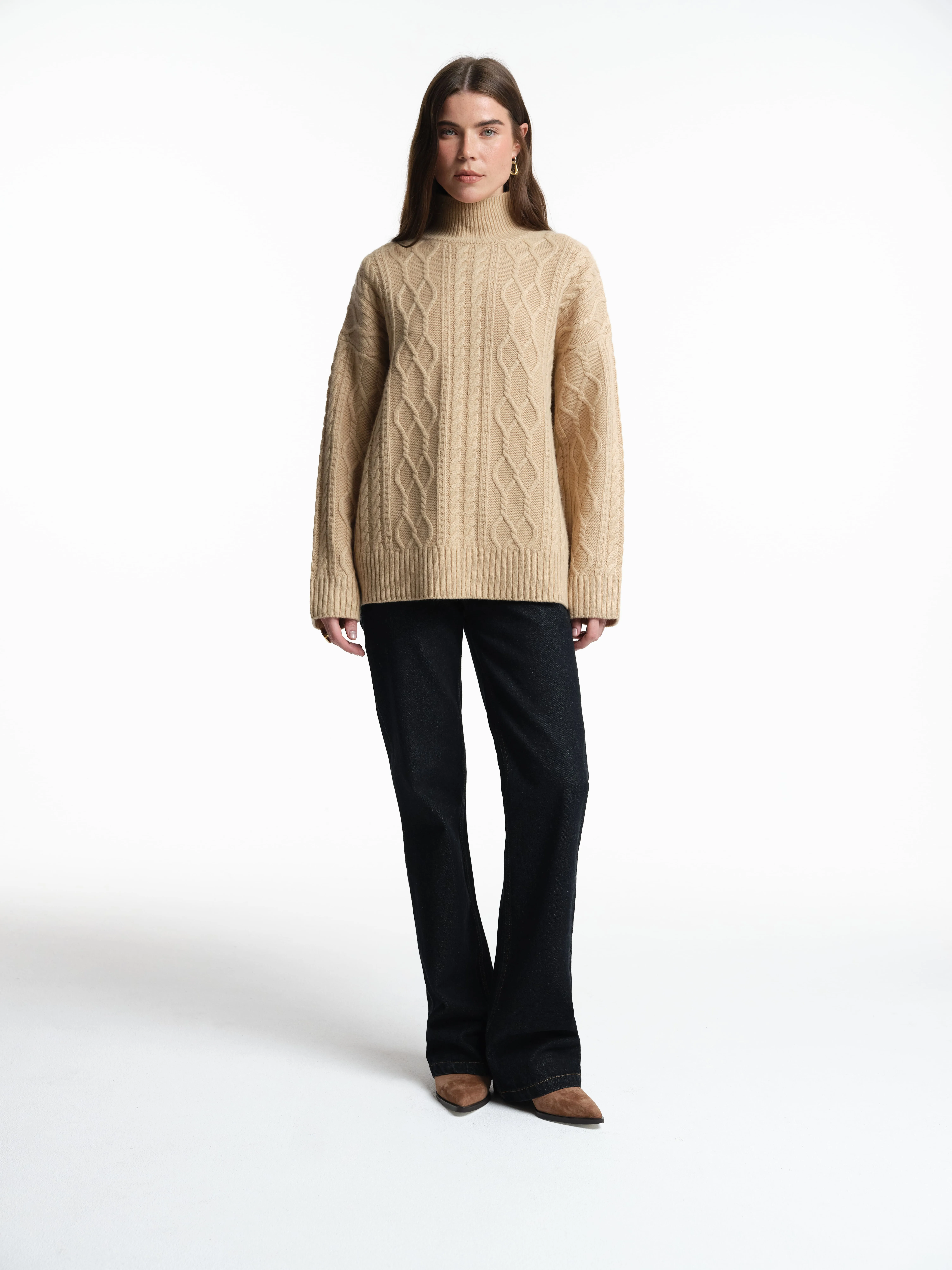 Свитер фактурной вязки с шерстью