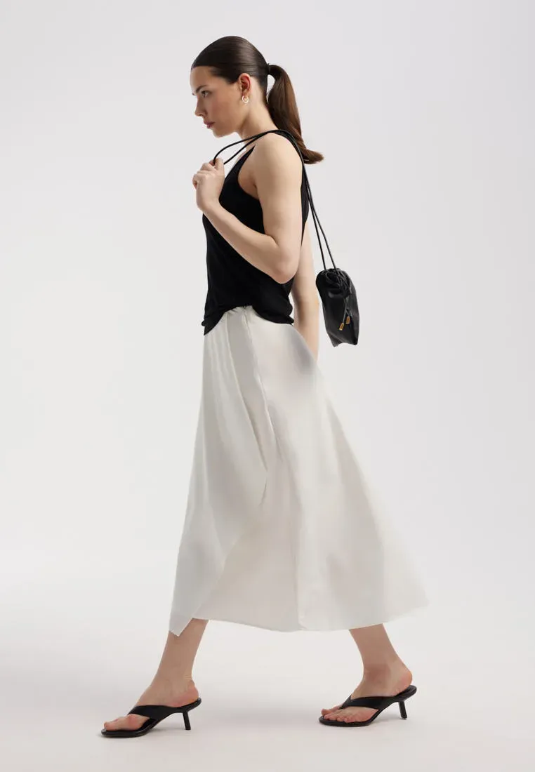 Атласная юбка с драпировкой