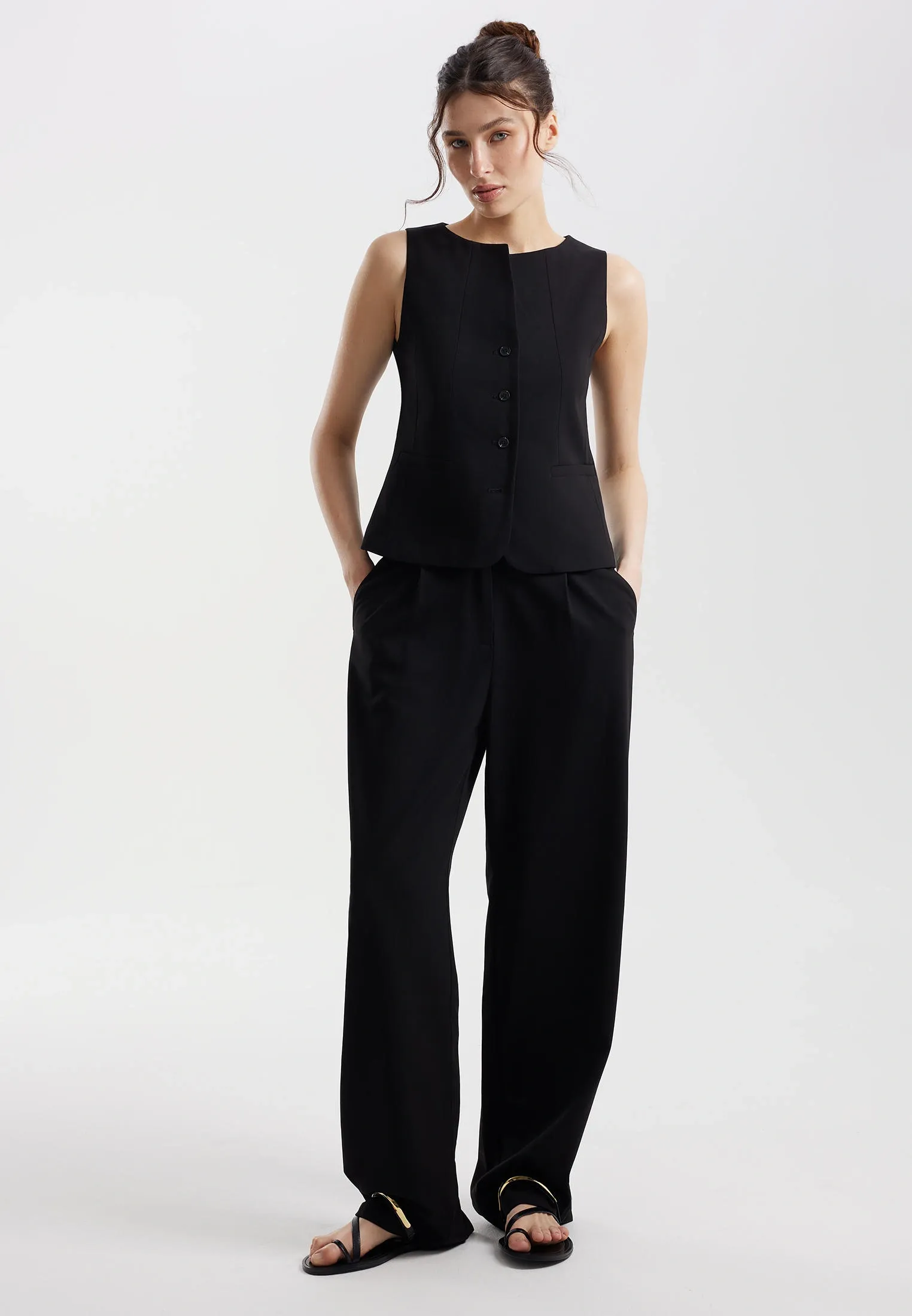 Однобортный жилет из поливискозы