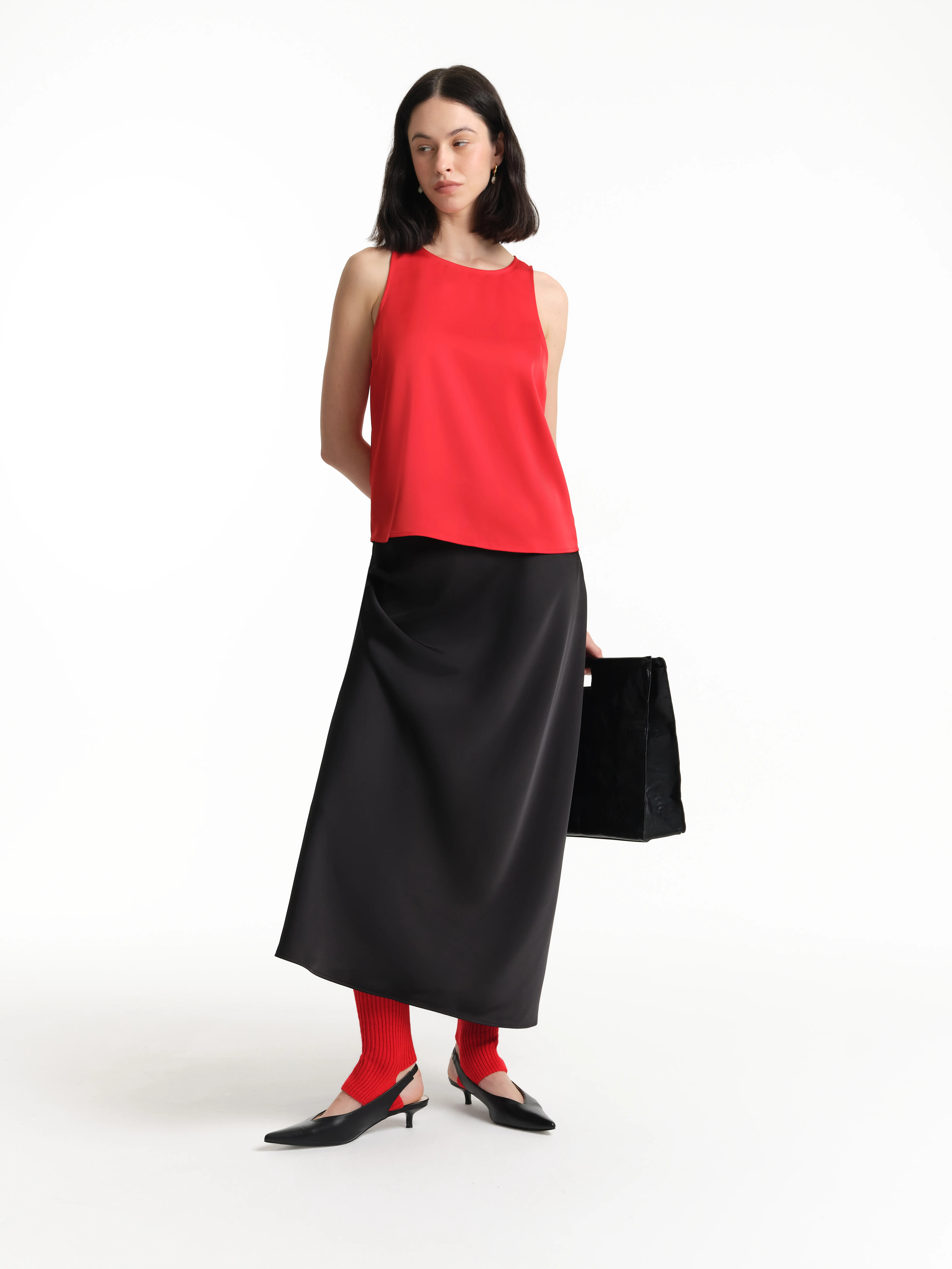 Юбка миди из переработанного полиэстера