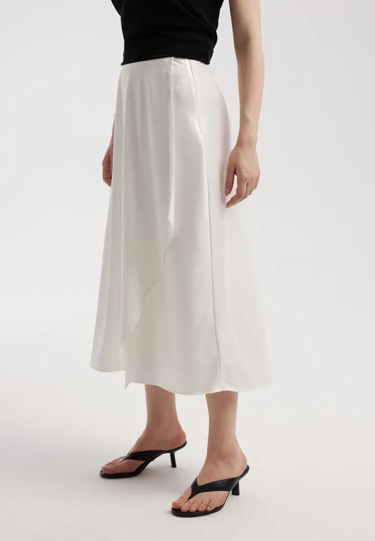 Атласная юбка с драпировкой