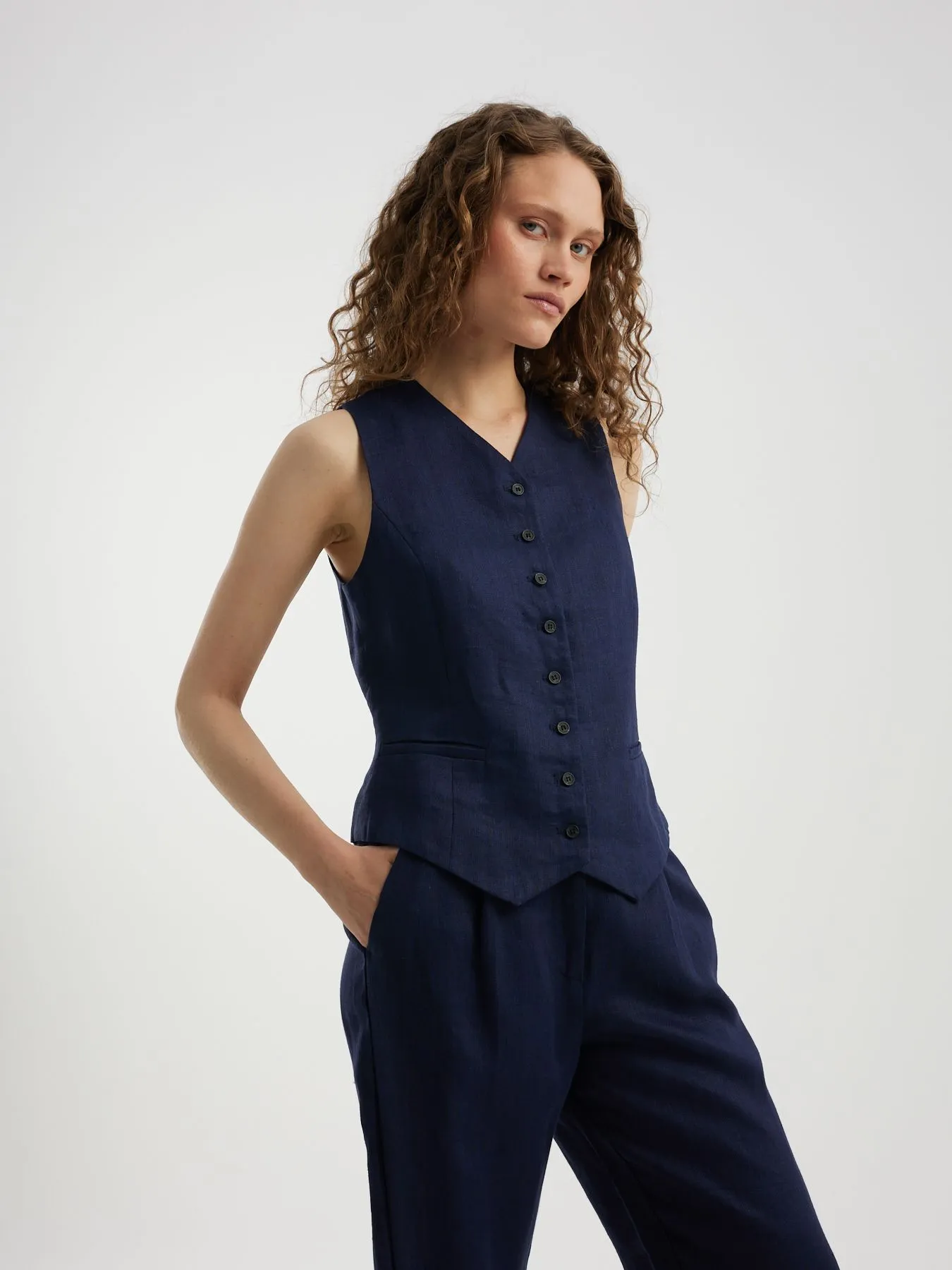 Жилет из 100% льна