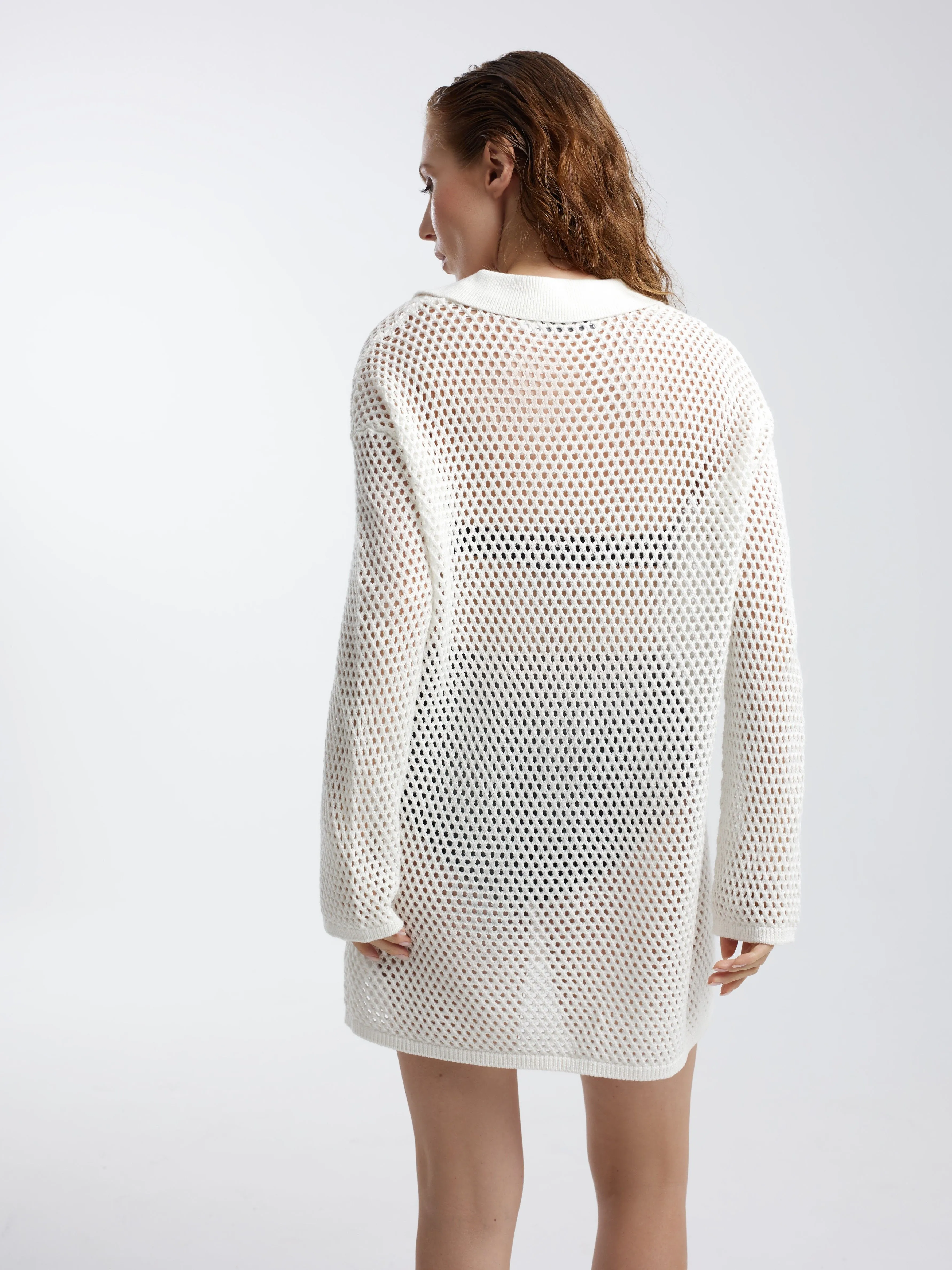 Вязаный джемпер кроше